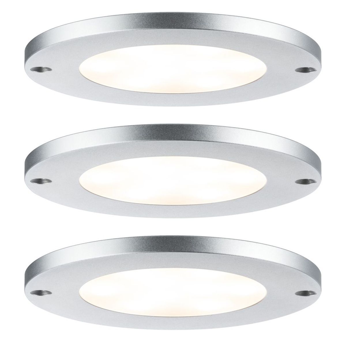 Spots x3 ronds LED encastrables pour meuble LEAF en aluminium brossé