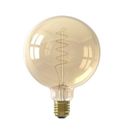 Ampoule déco filament LED dimmable E27 AMBRE FLEX 200 lumens en verre ambré Ø12.5cm