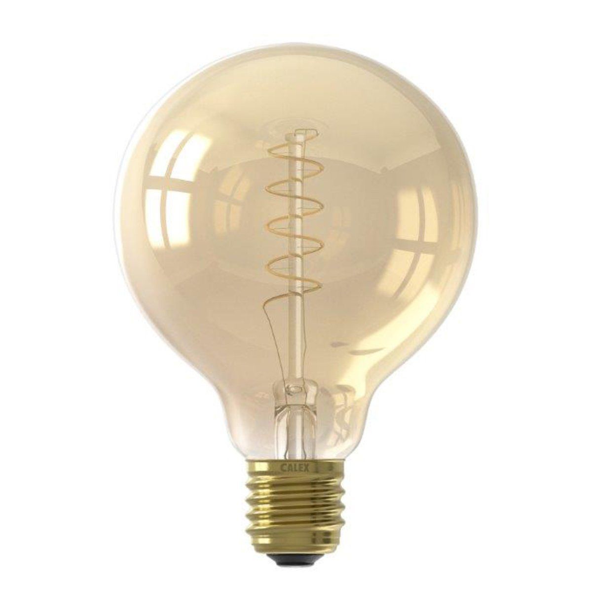 Ampoule déco filament LED dimmable E27 AMBRE FLEX 200 lumens en verre ambré Ø9.5cm