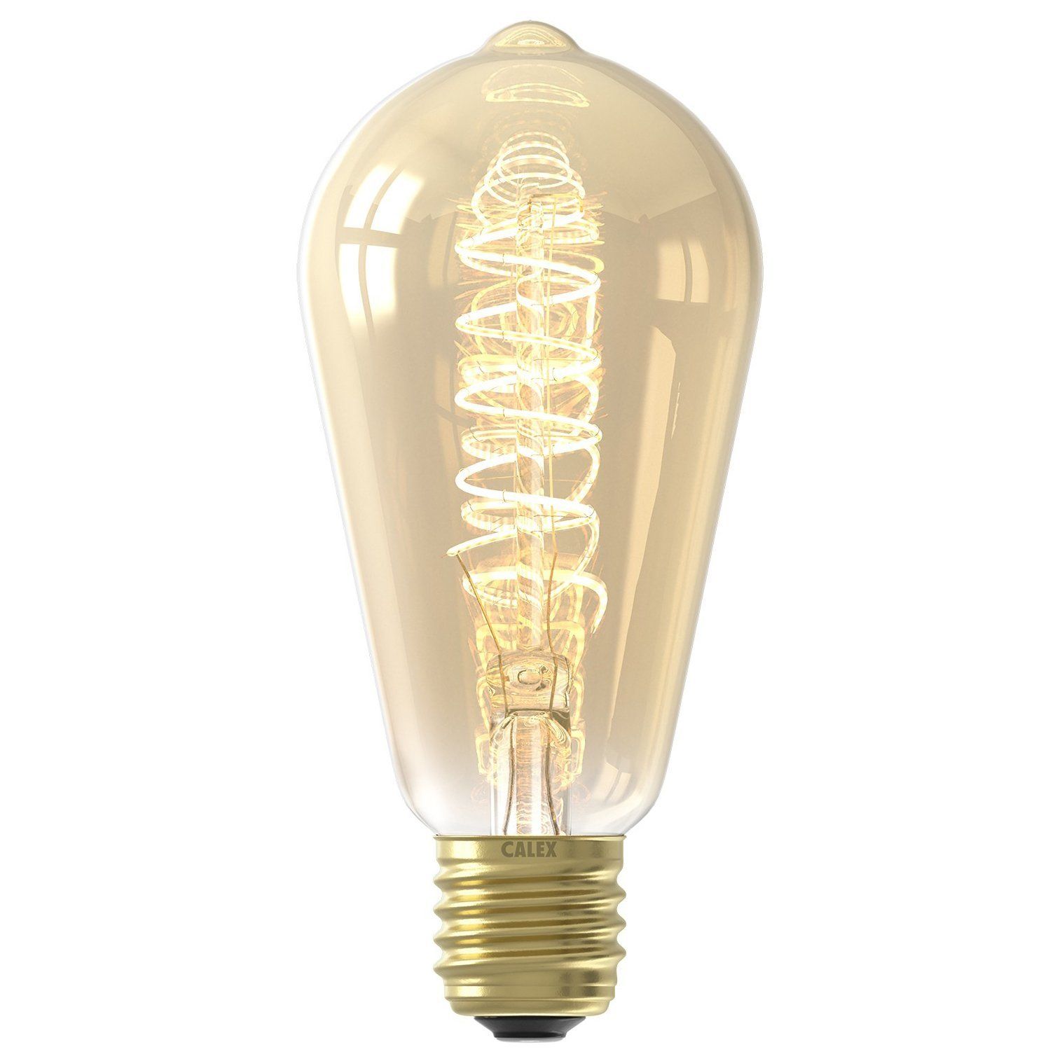Ampoule déco filament LED dimmable E27 AMBRE FLEX 200 lumens en verre ambré Ø6.5cm