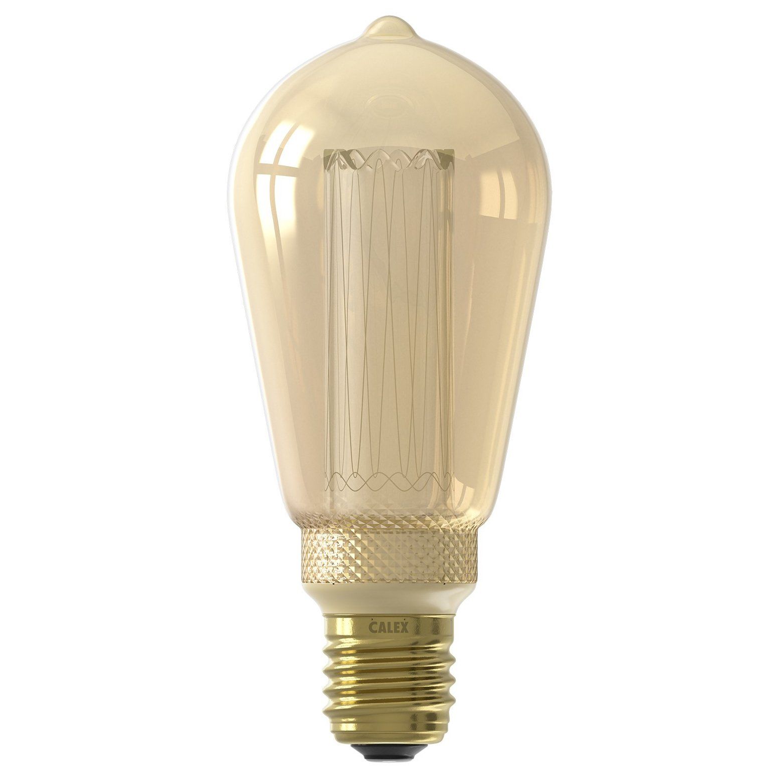 Ampoule déco filament LED dimmable E27 FIBER en verre ambré Ø6.5cm