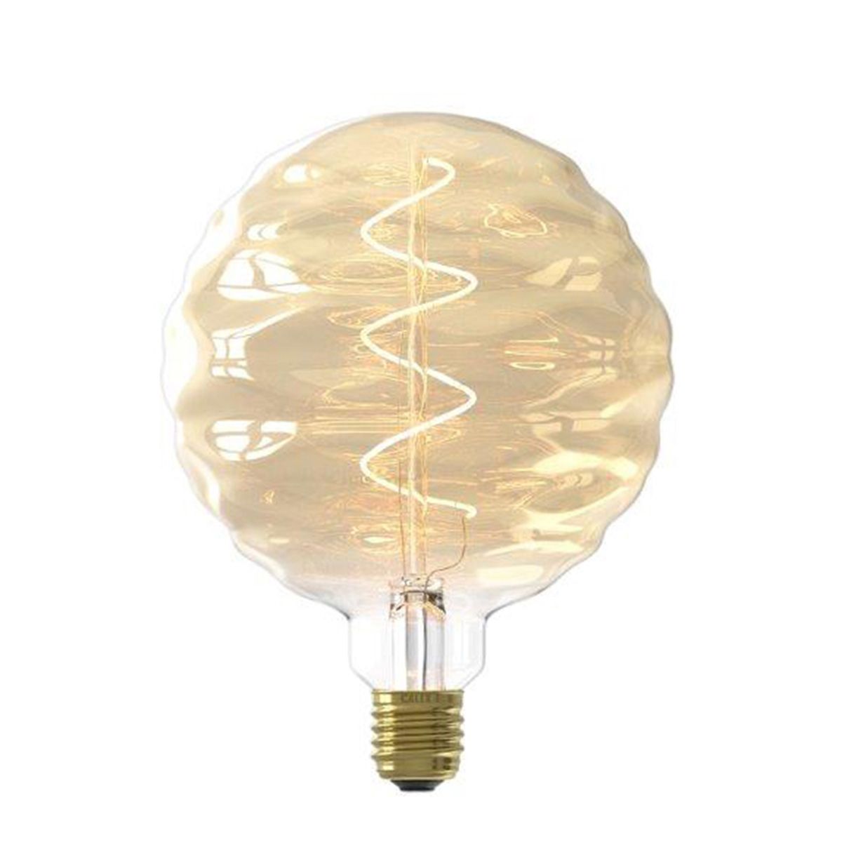 Ampoule déco filament LED XXL dimmable E27 BILBAO en verre doré Ø15cm