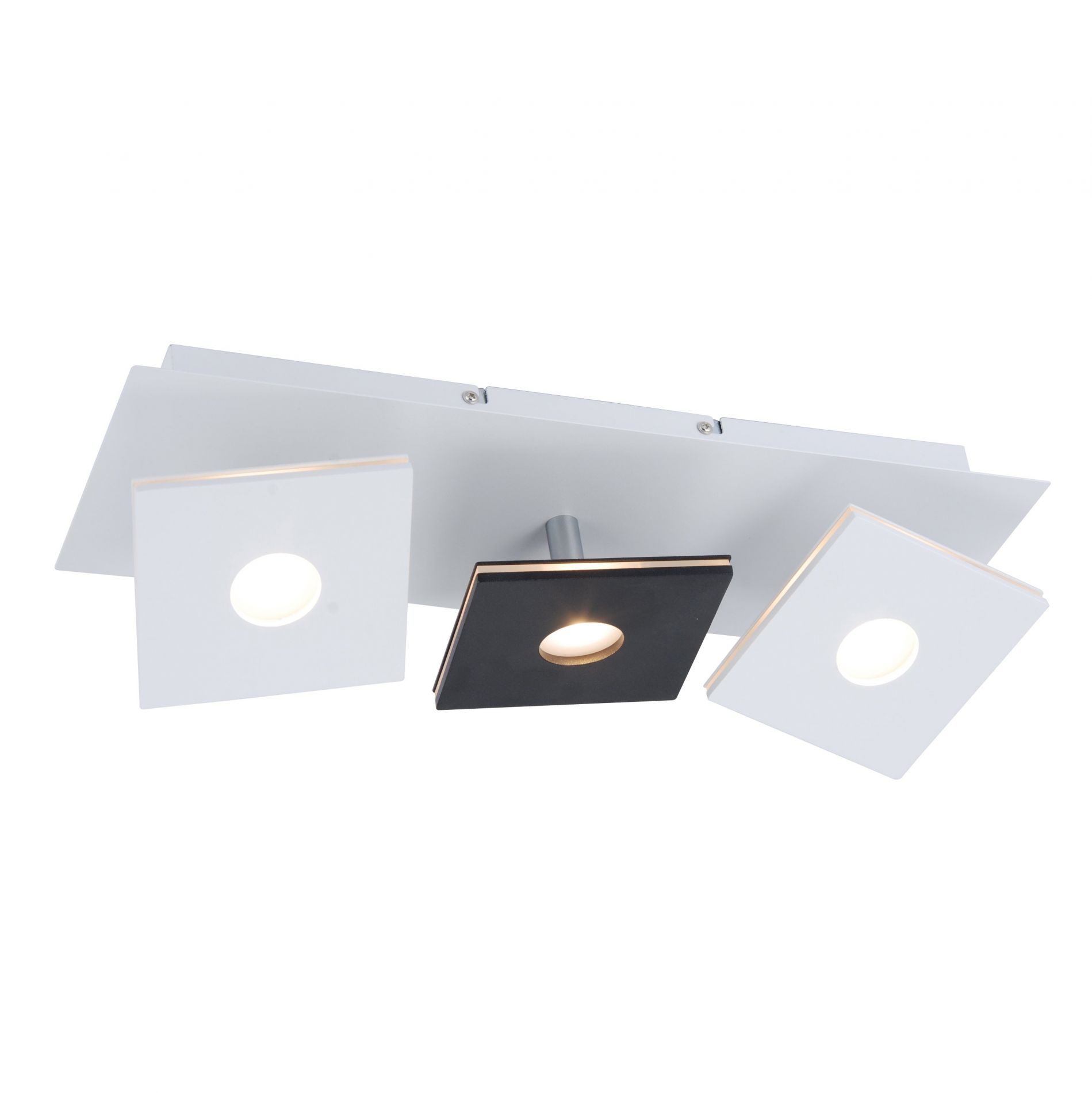 Plafonnier LED design SCREEN en métal blanc et noir