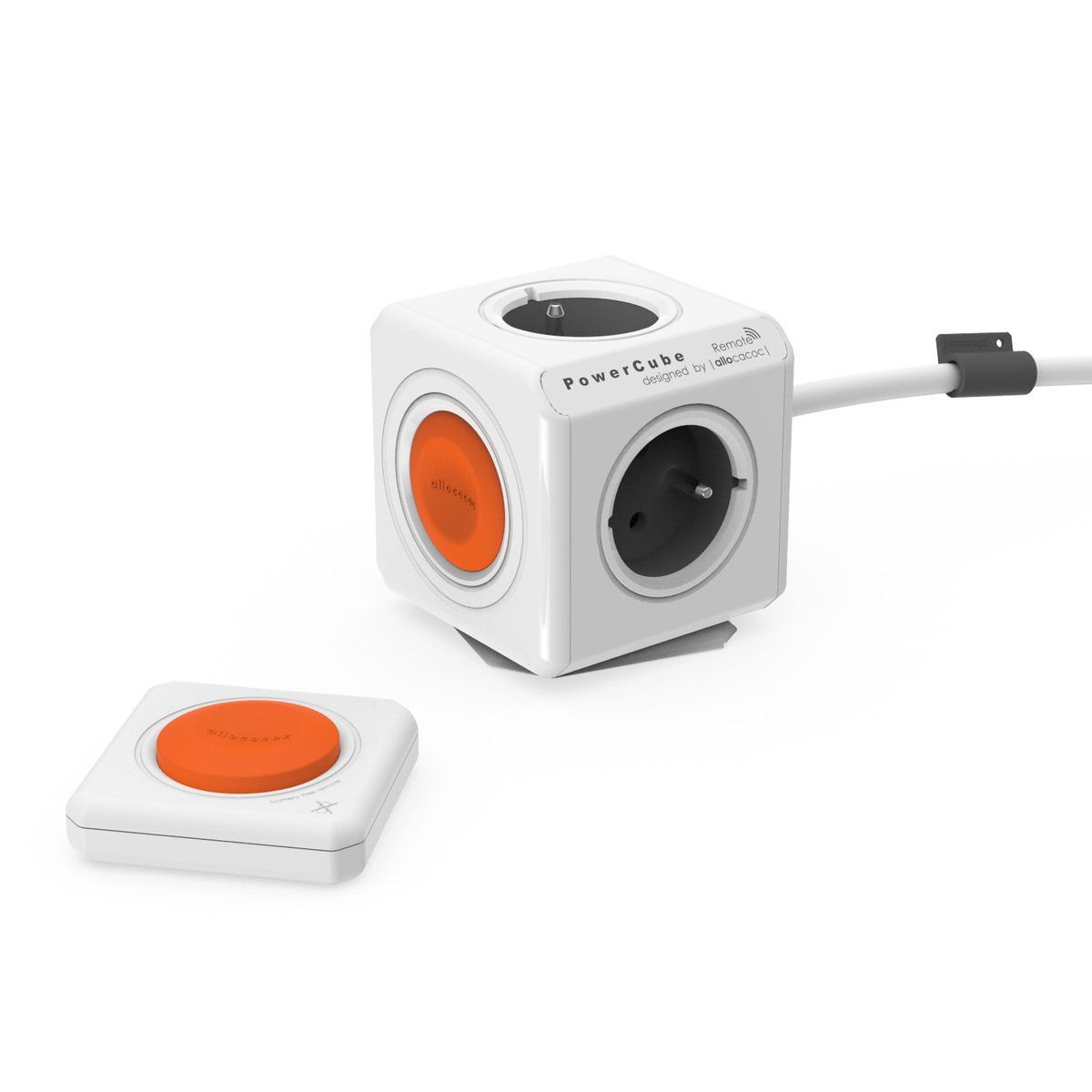 PowerCube Extended Remote avec télécommande multiprise blanche