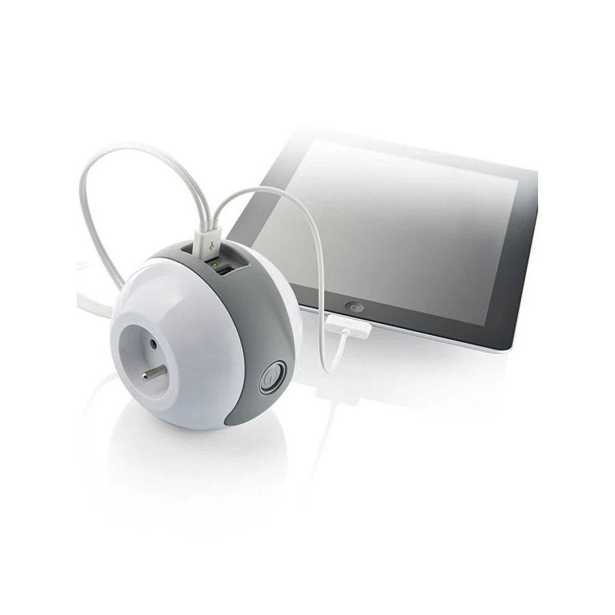 Multiprise multimédia USB (2x16A + 1x6A) grise