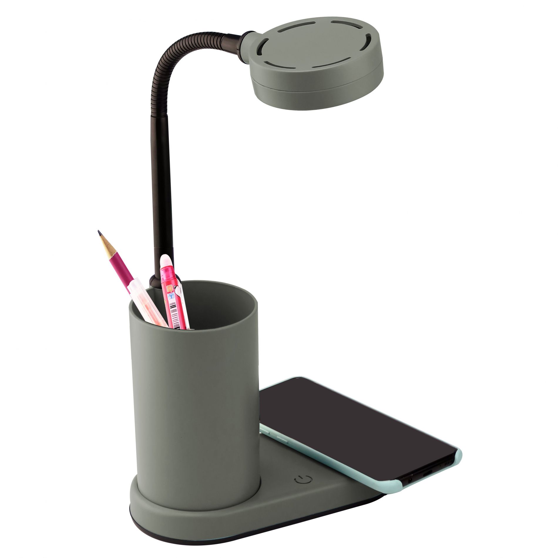 Lampe de bureau LED USE en plastique gris foncé