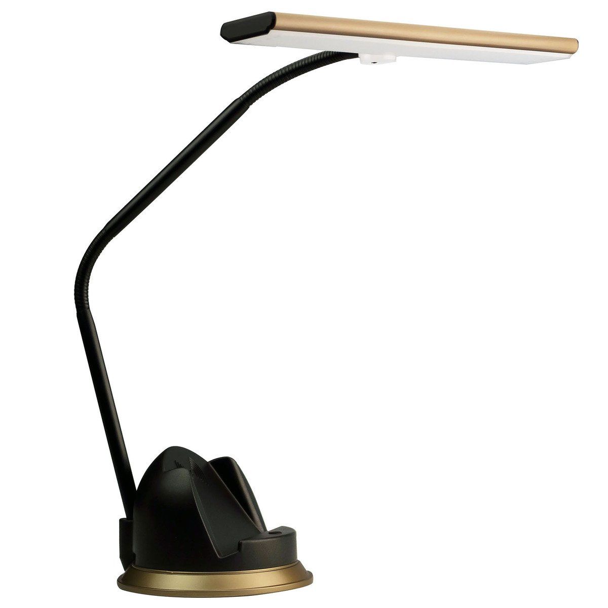 Lampe de bureau LED IN en plastique noir et aluminium doré