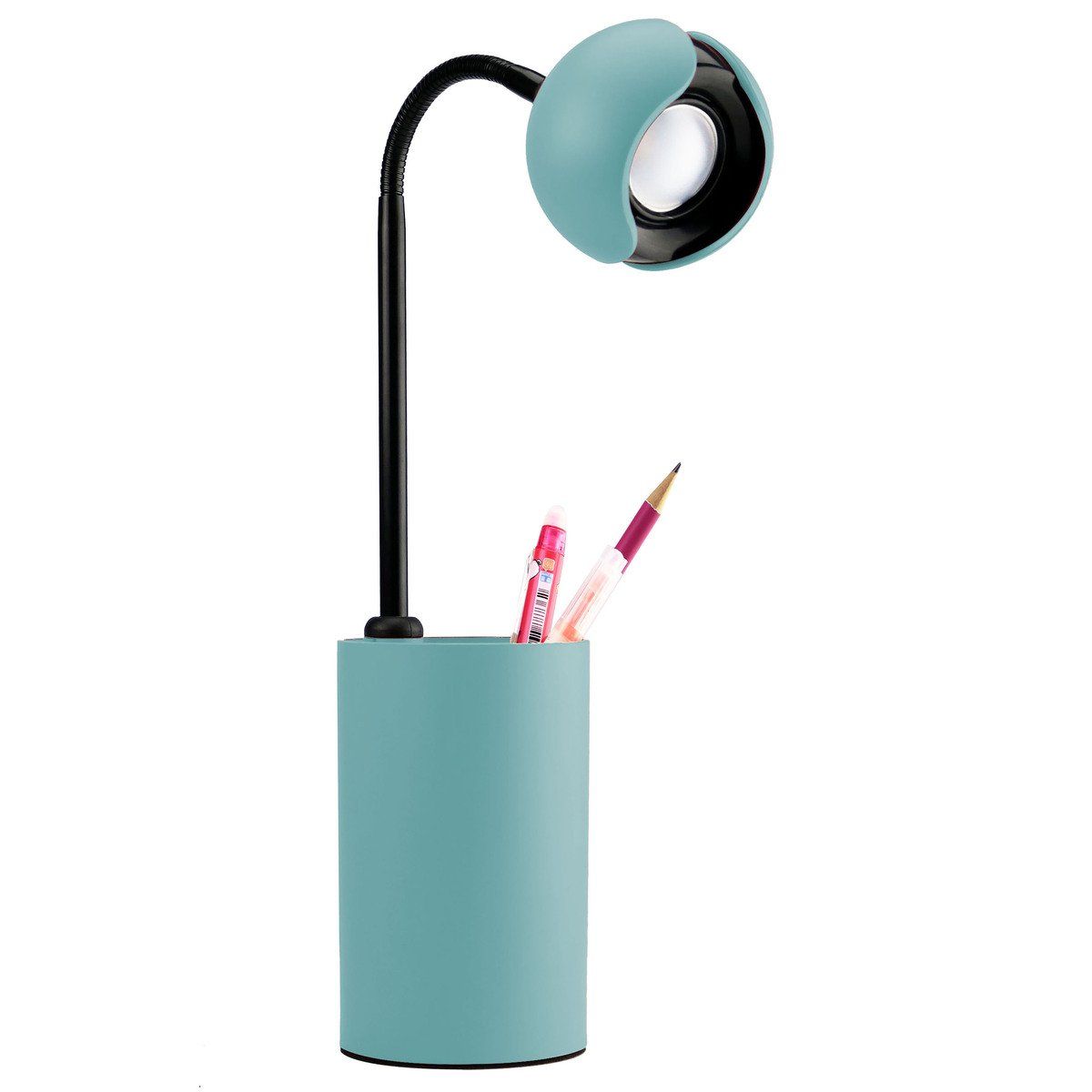 Lampe de bureau flexible LED POT en plastique bleu