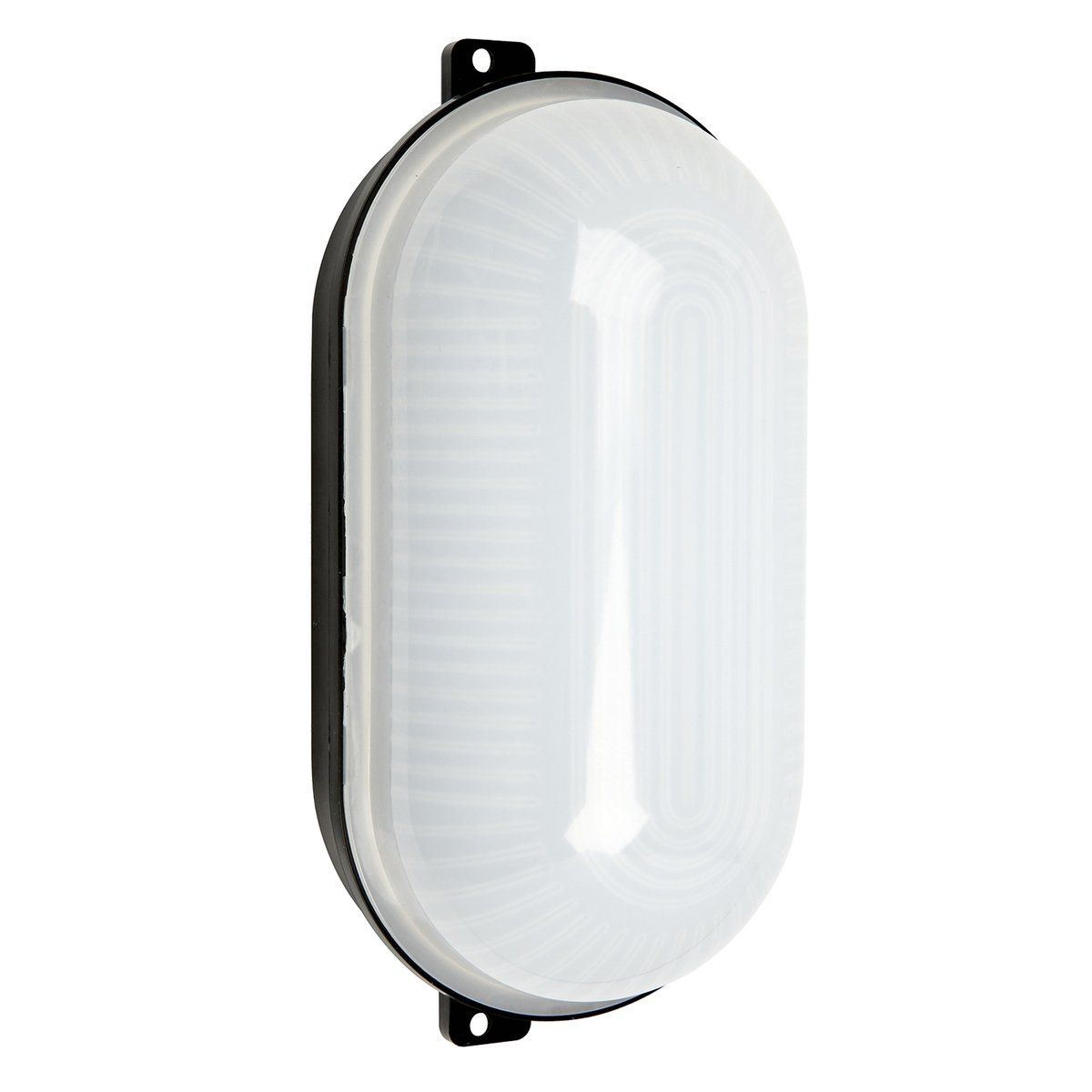 Plafonnier extérieur ovale LED FLOOD en polycarbonate noir
