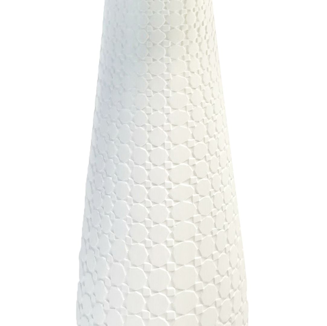Lampe à poser URBAN (H61cm) en céramique blanc abat-jour en tissu vert