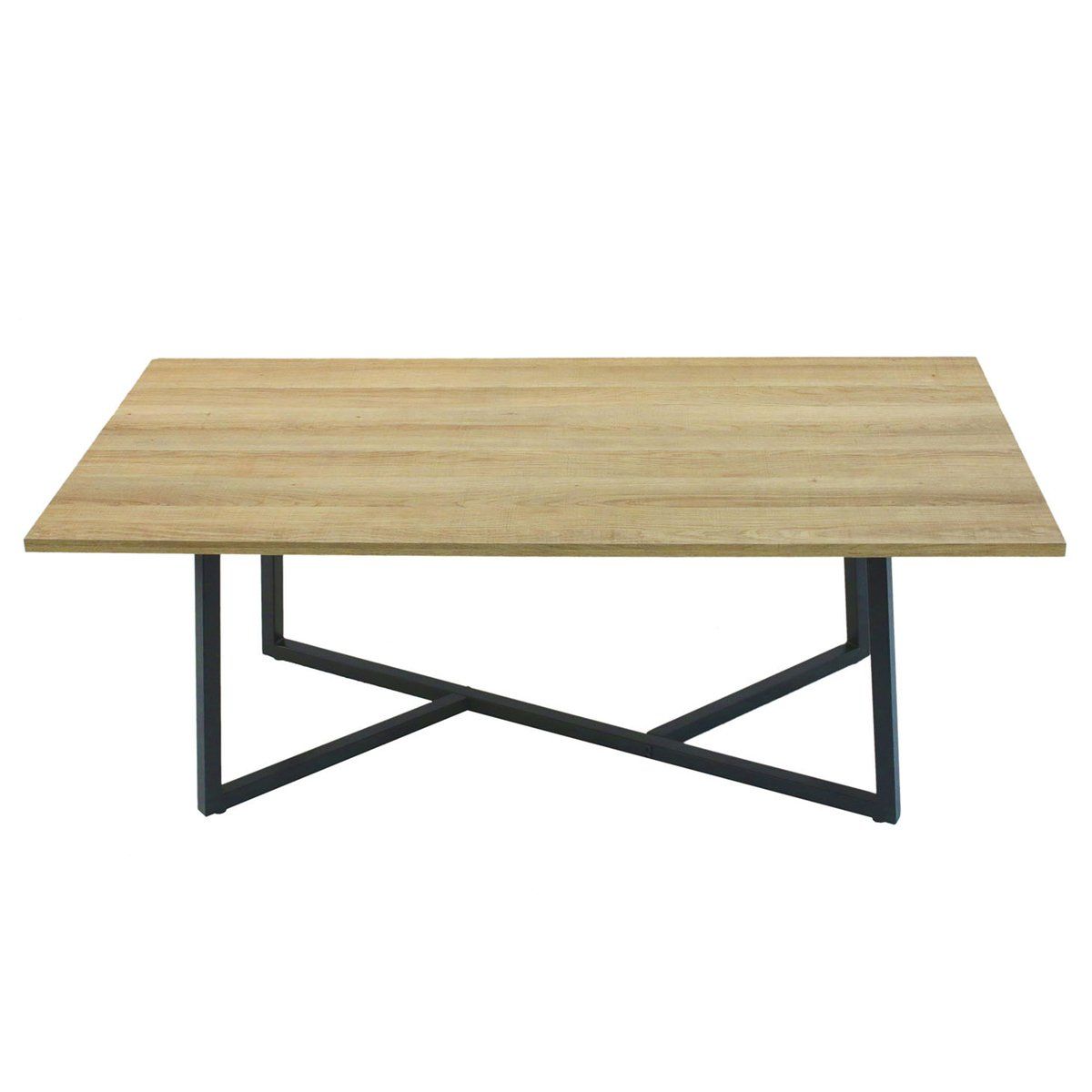 Table basse HAMILTON en bois naturel et métal noir