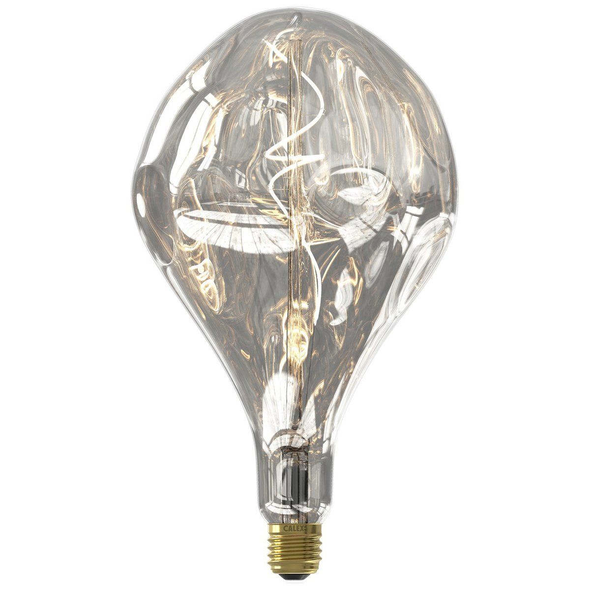 Ampoule déco filament LED XXL dimmable E27 ORGANIC en verre argenté Ø16.5cm