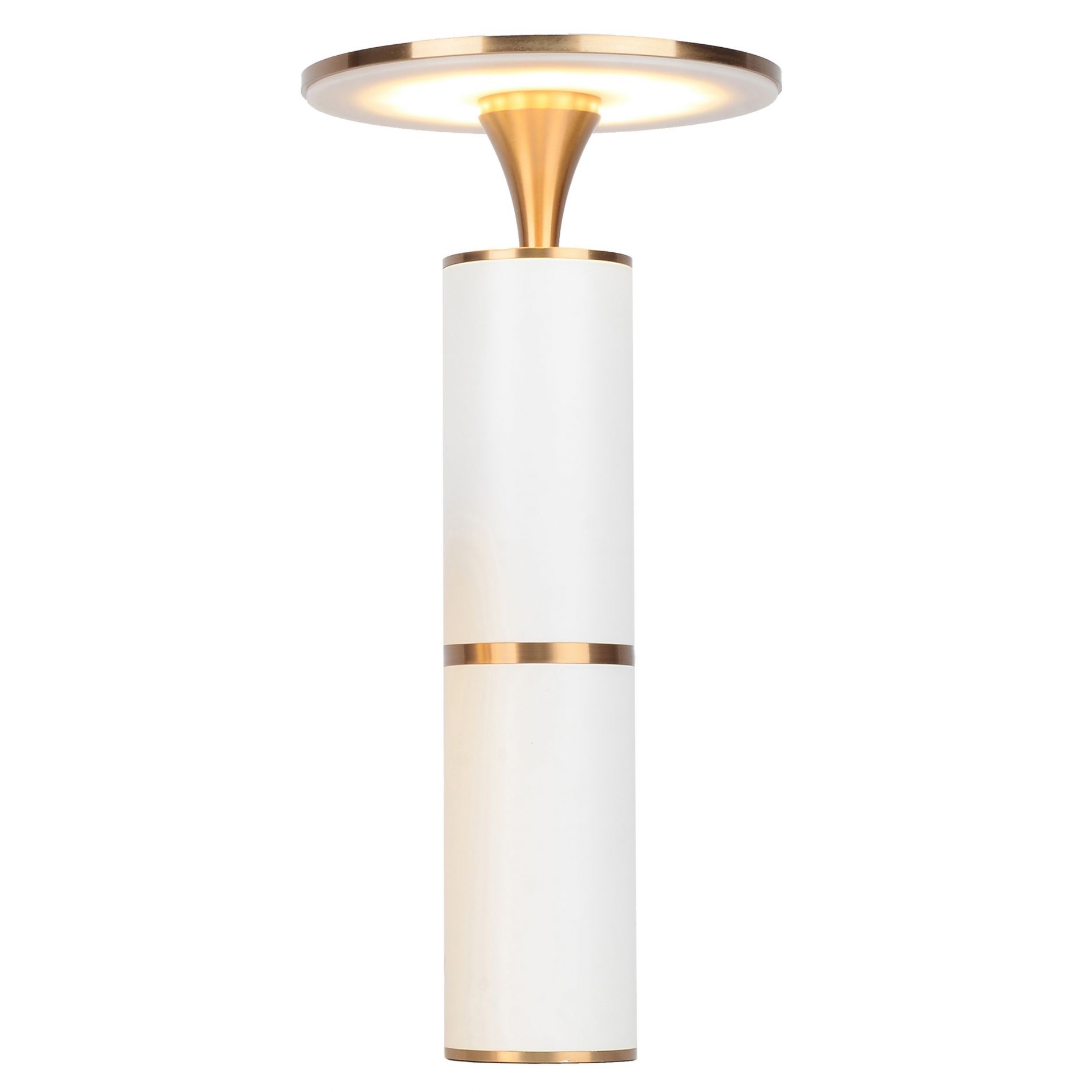 Lampe à poser LED DEEPLY (H42cm) en métal blanc et doré