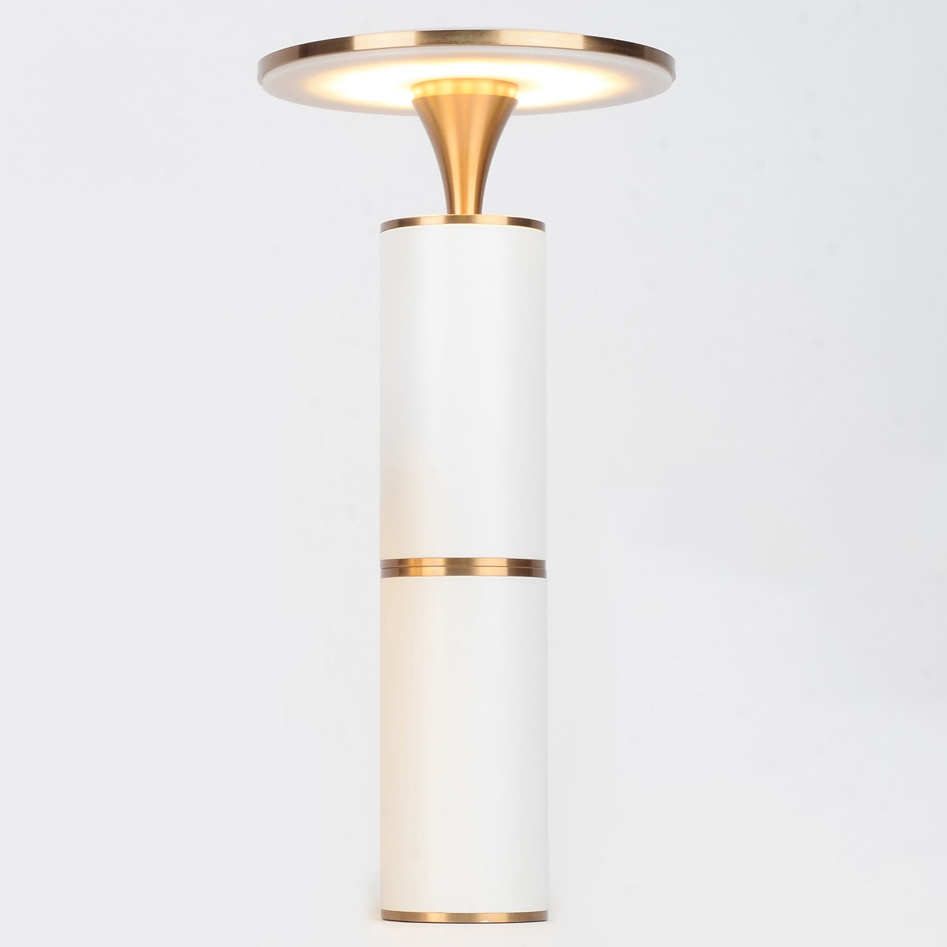 Lampe à poser LED DEEPLY (H42cm) en métal blanc et doré