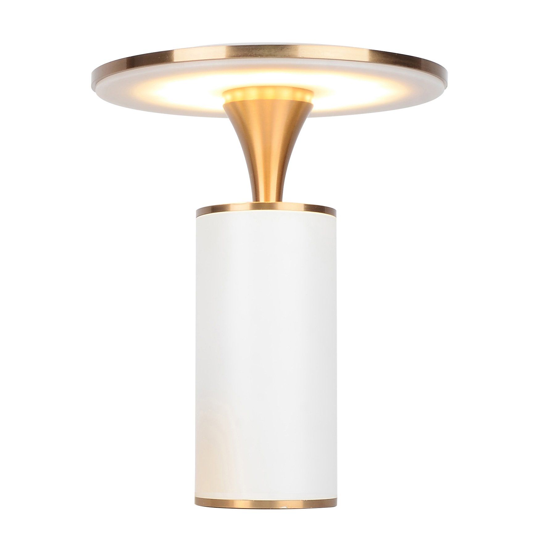 Lampe à poser LED DEEPLY (H24cm) en métal blanc et doré