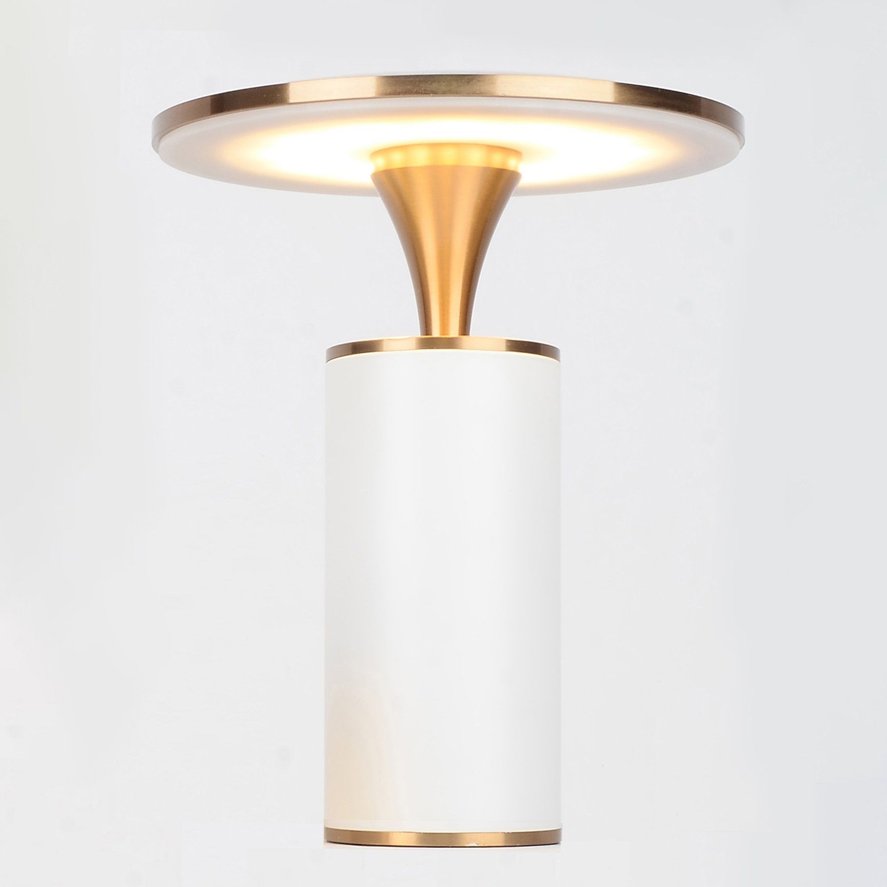 Lampe à poser LED DEEPLY (H24cm) en métal blanc et doré