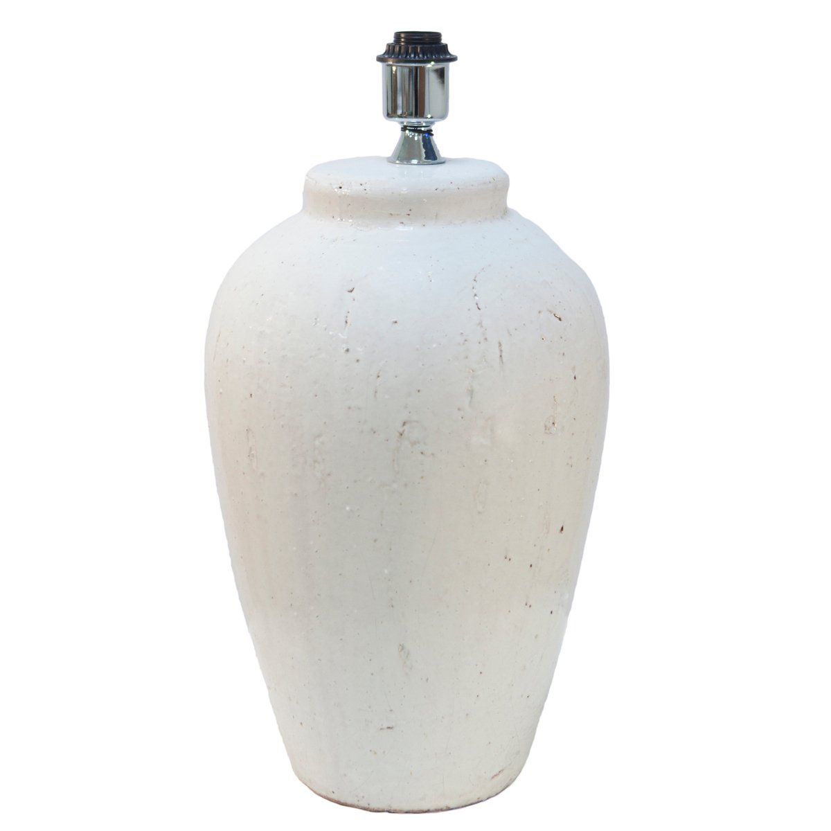 Pied de lampe VESUVIUS (H55cm) en céramique blanc