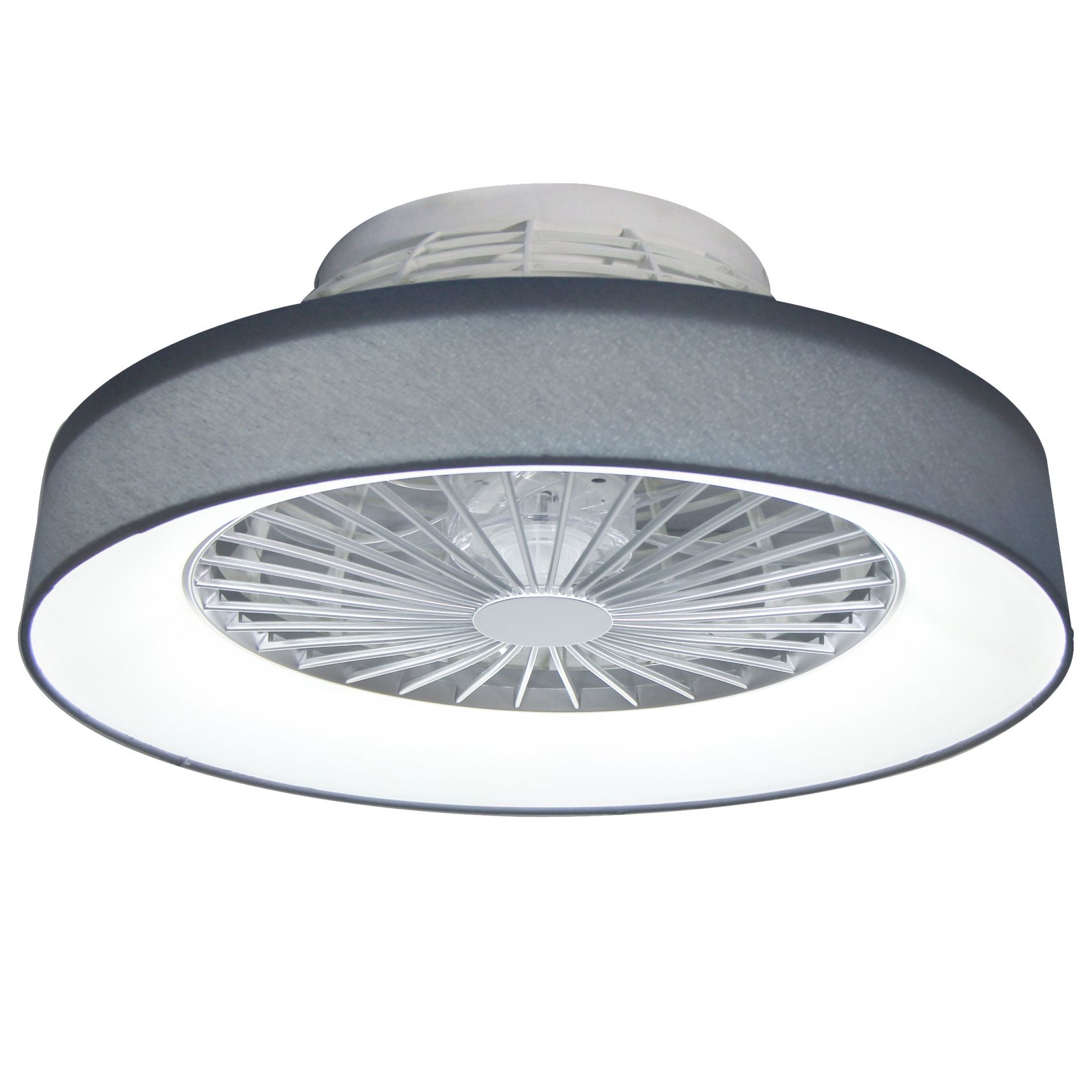 Ventilateur lumineux LED FREE (D47cm) en tissu gris