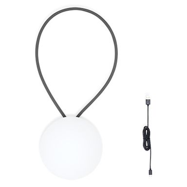 Lampe baladeuse extérieur LED BOLLEKE en polypropylène blanc anse gris anthracite