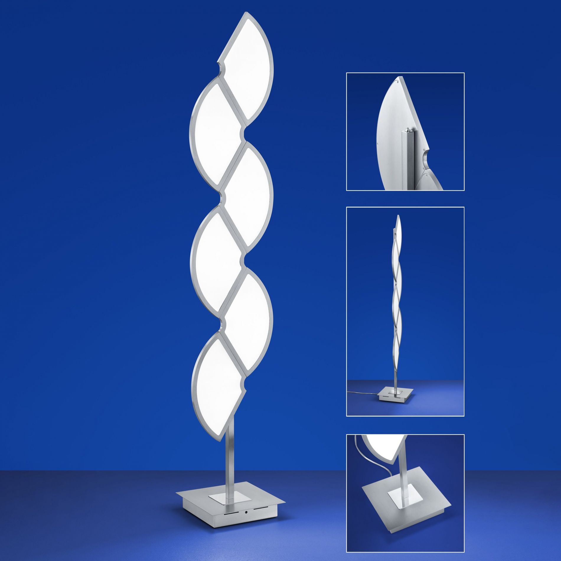 Lampadaire LED DIEGO en métal chrome