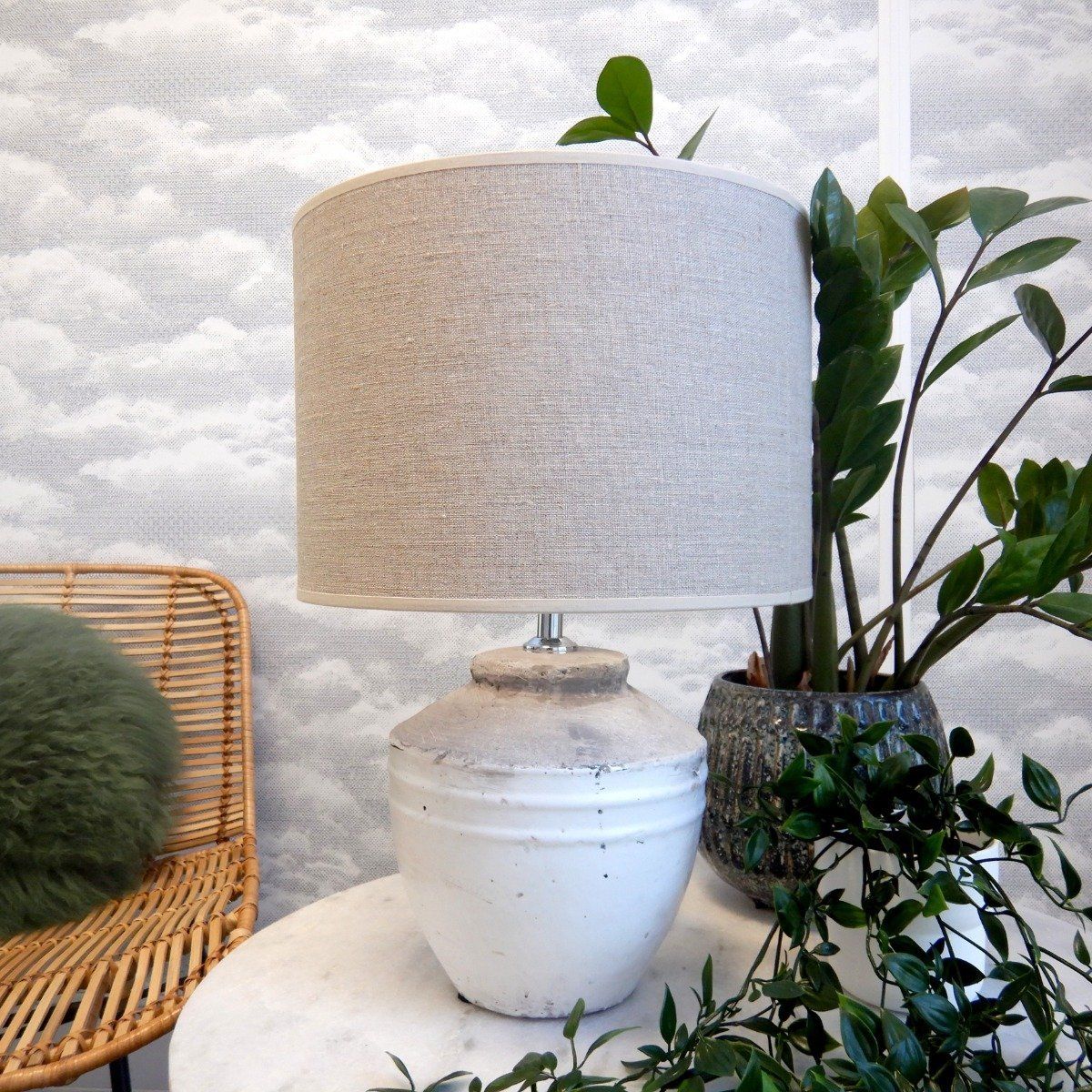 Lampe à poser TOBA (H30cm) en céramique blanc