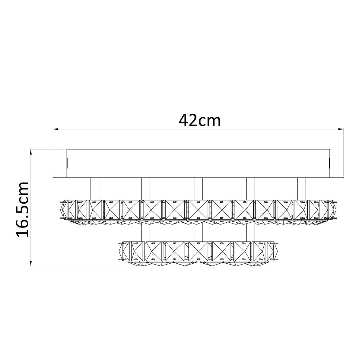 Plafonnier LED KRYS rond (D42cm) en métal chrome et cristal