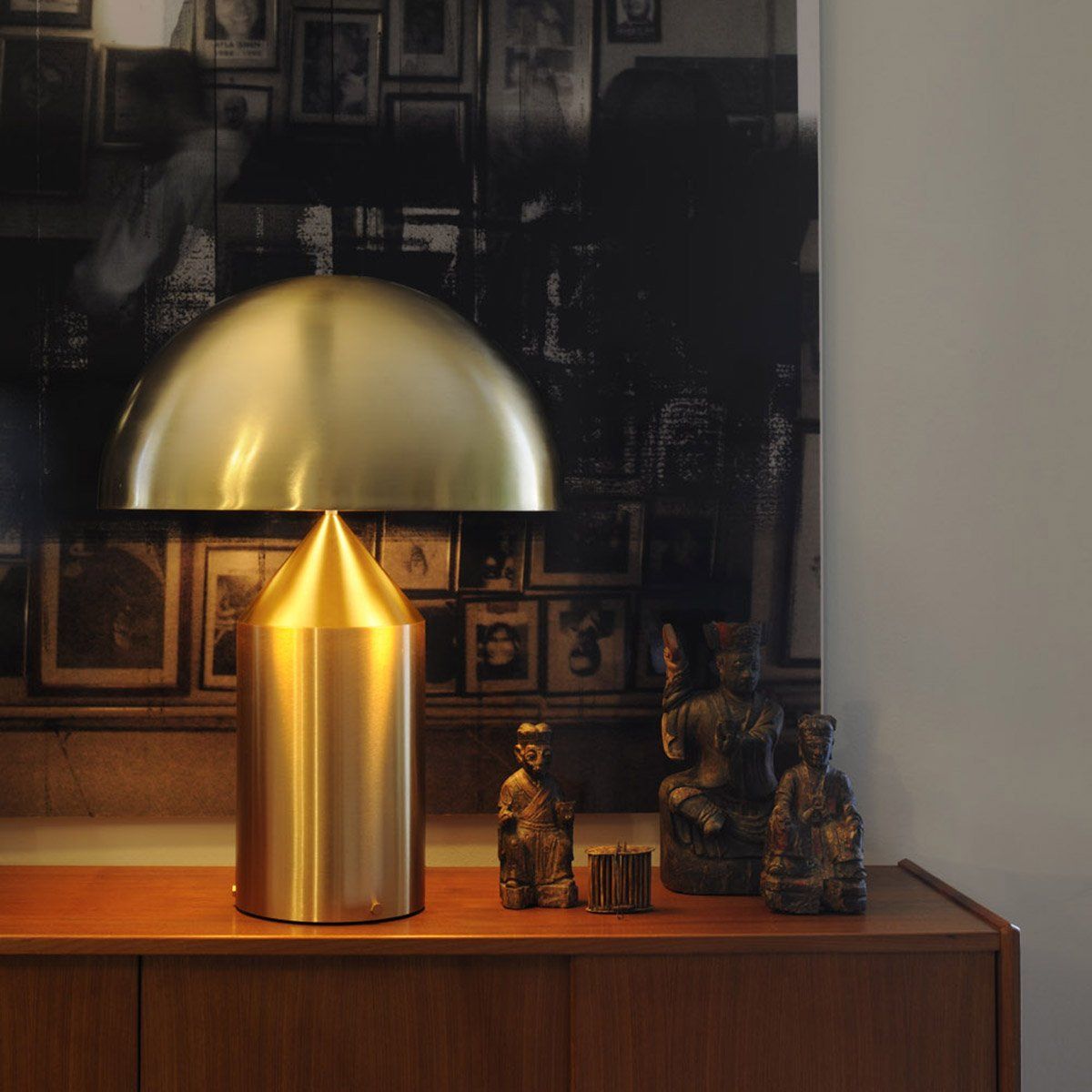 Lampe design ATOLLO (H50cm) en aluminium doré