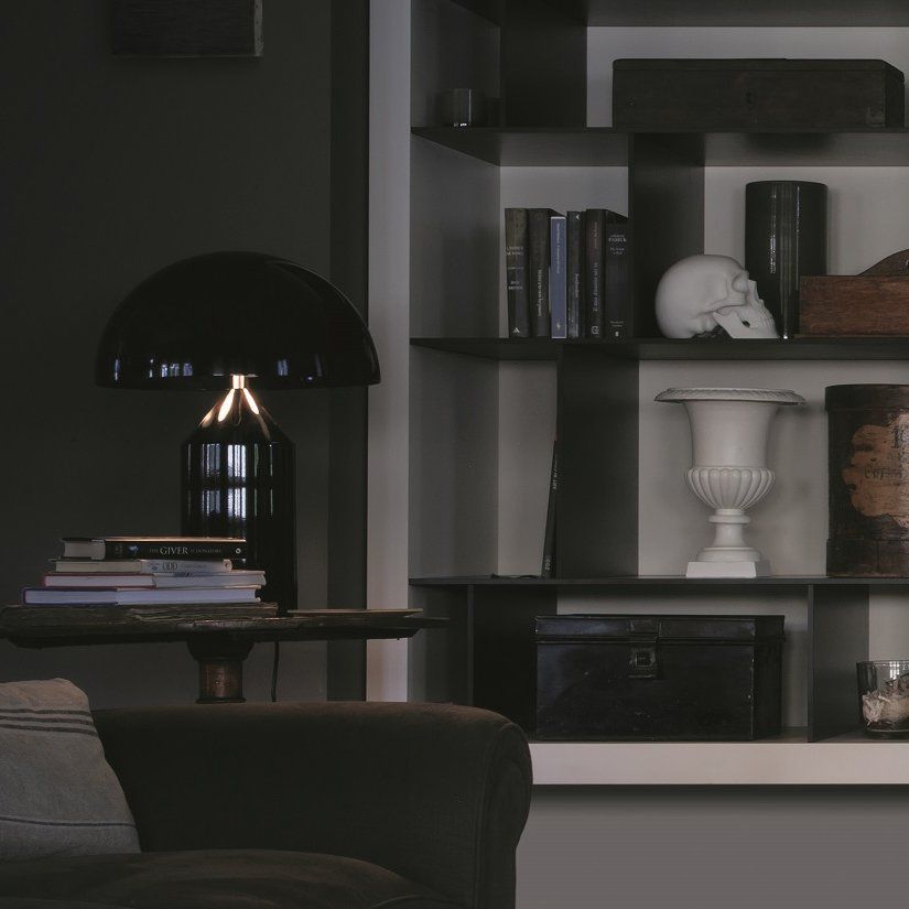 Lampe design ATOLLO (H50cm) en aluminium noir