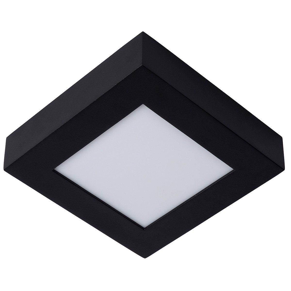 Plafonnier salle de bain LED carré BRICE (H18cm) en aluminium noir