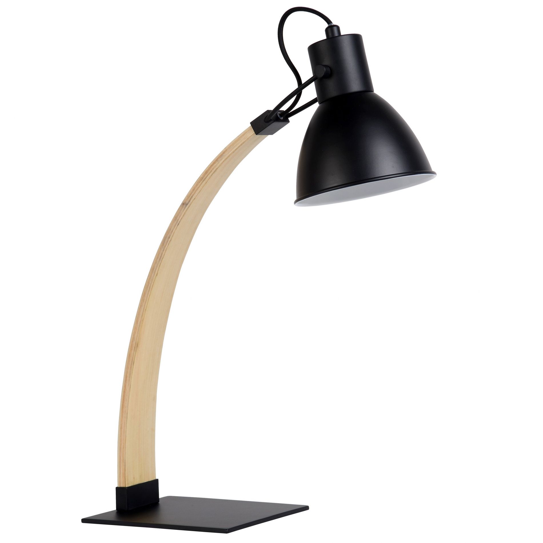 Lampe de bureau CURF en métal couleur bois et noir