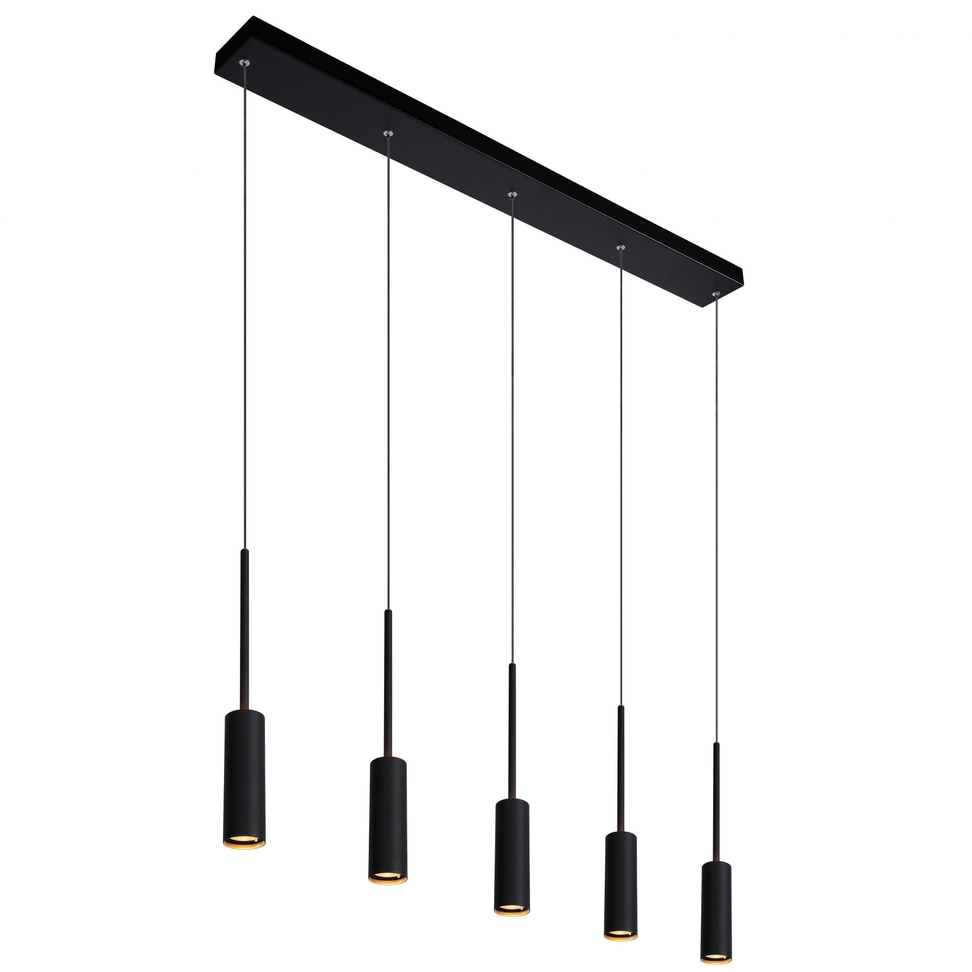 Suspension barre LED FLUID en métal noir