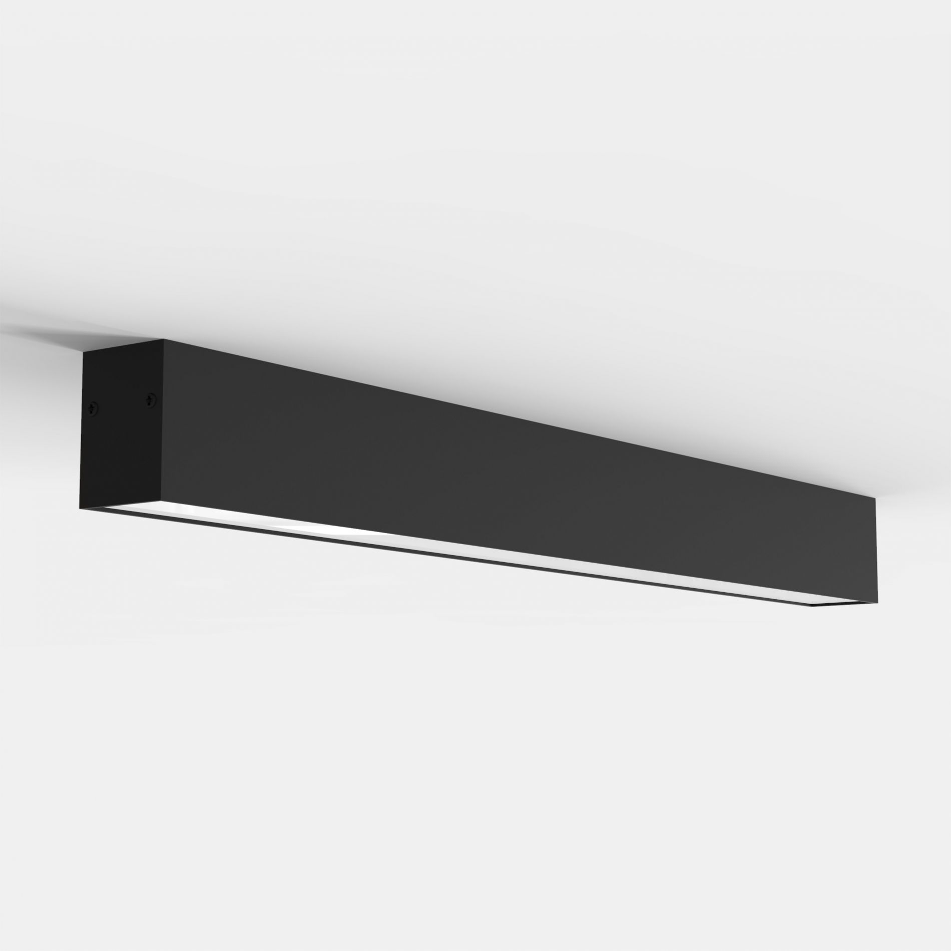 Plafonnier LED LINEAR (L60cm) en aluminium noir