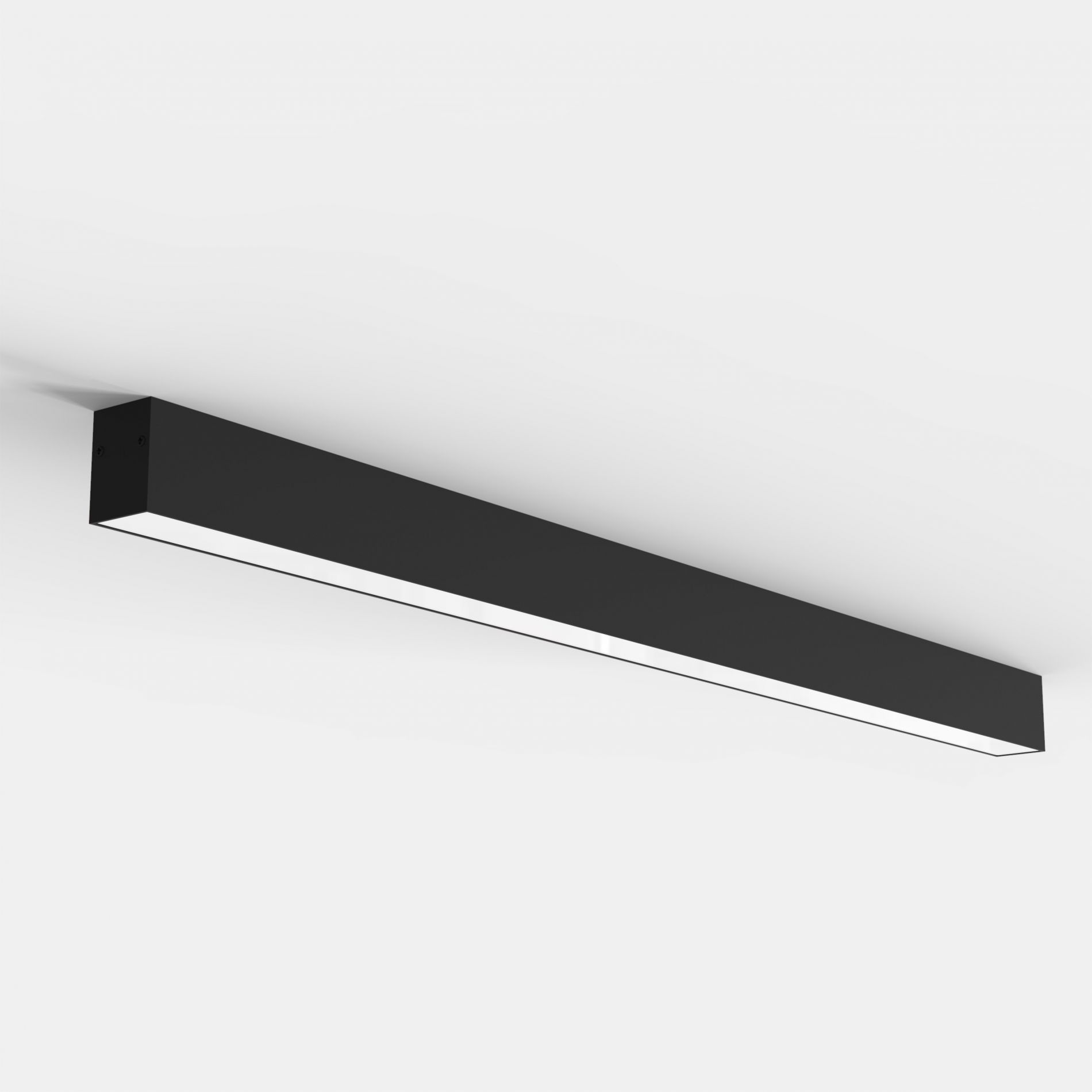 Plafonnier LED LINEAR (L100cm) en aluminium noir