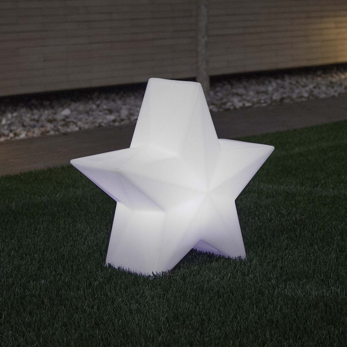 Étoile lumineuse LED NOVA (H45cm) en PVC blanc