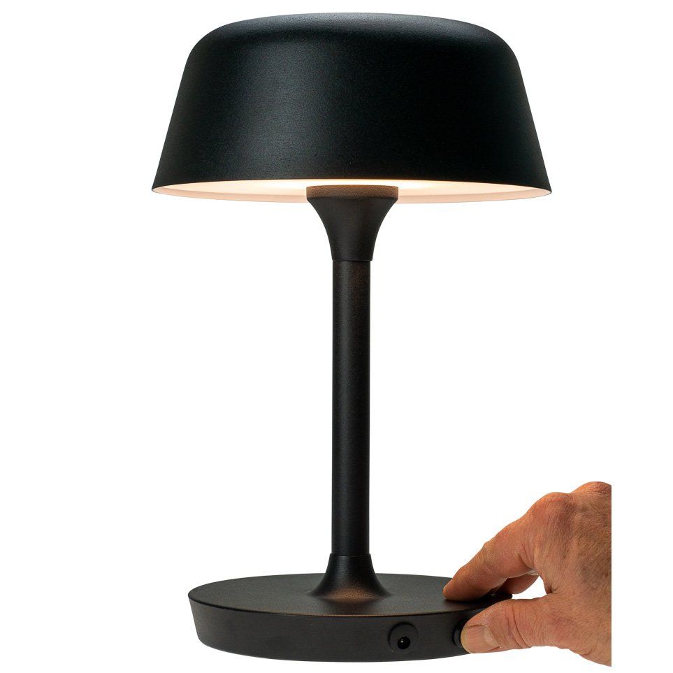 Lampe à poser LED VALENCIA en métal brossé noir mat