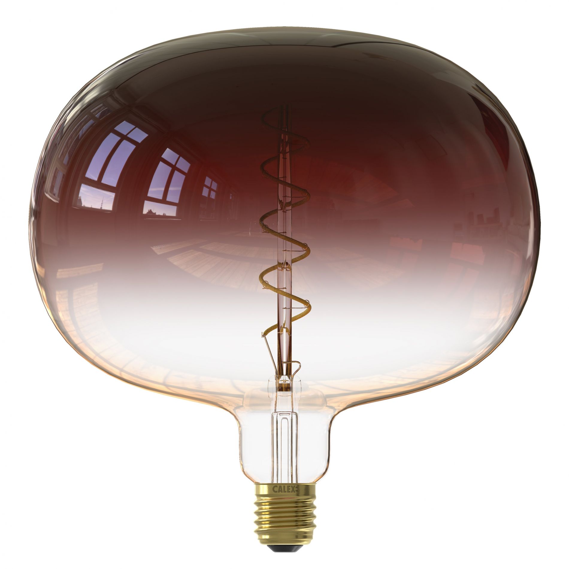 Ampoule déco filament LED dimmable E27 BODEN en verre fumé marron Ø22cm