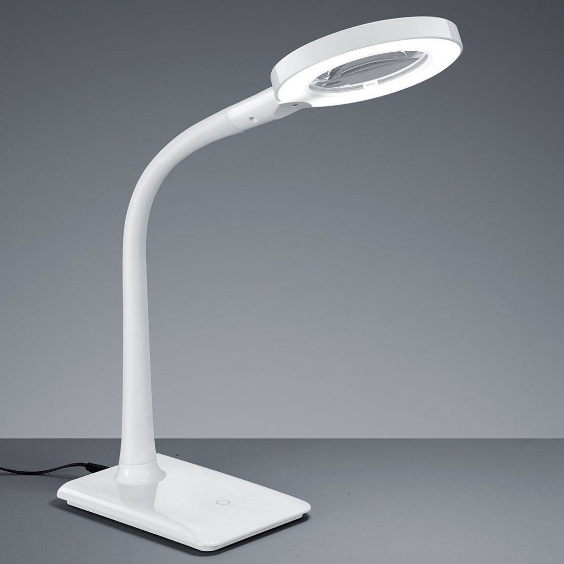 Lampe de bureau LED LUPO en PVC blanc