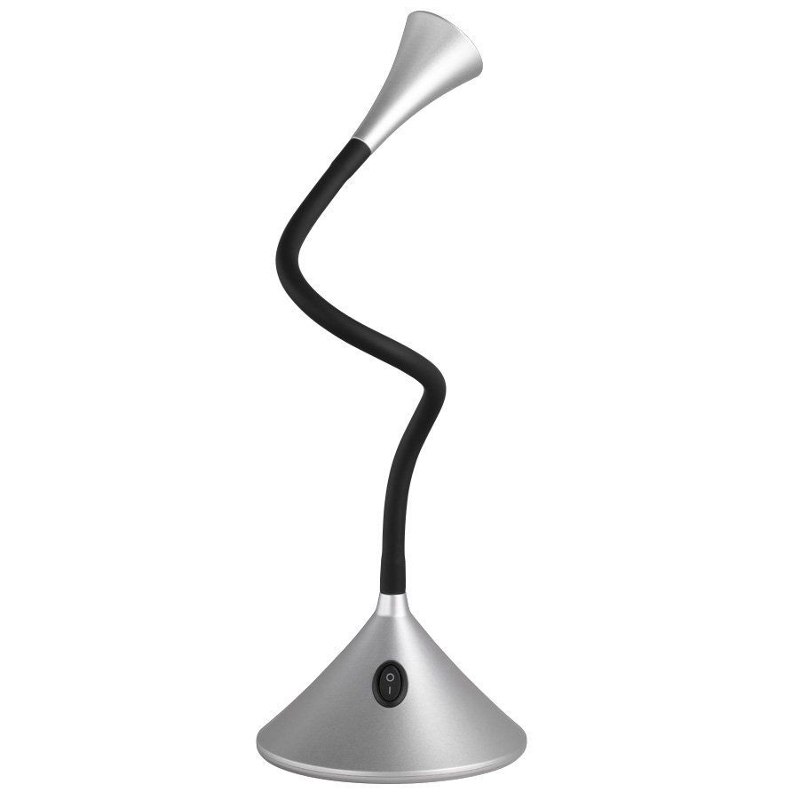 Lampe de bureau LED VIPER (H31cm) en PVC argenté