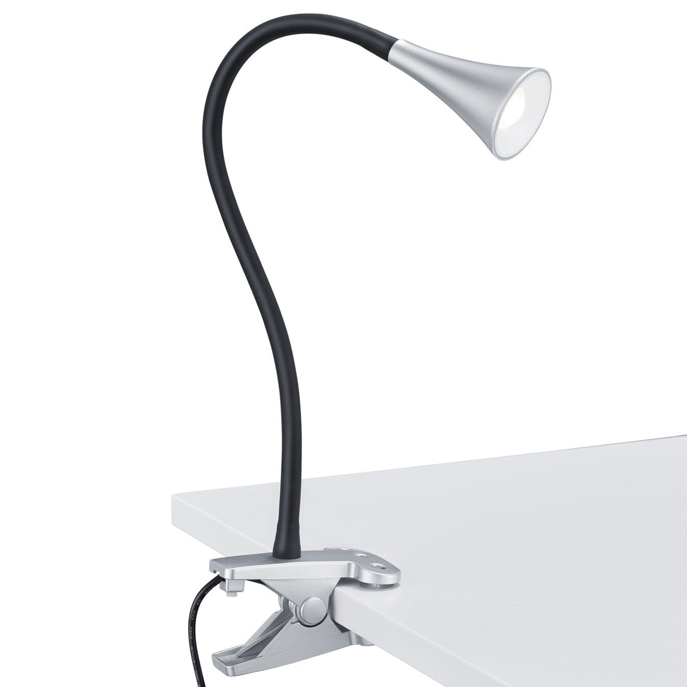 Lampe de bureau LED VIPER (H35cm) en PVC couleur titane