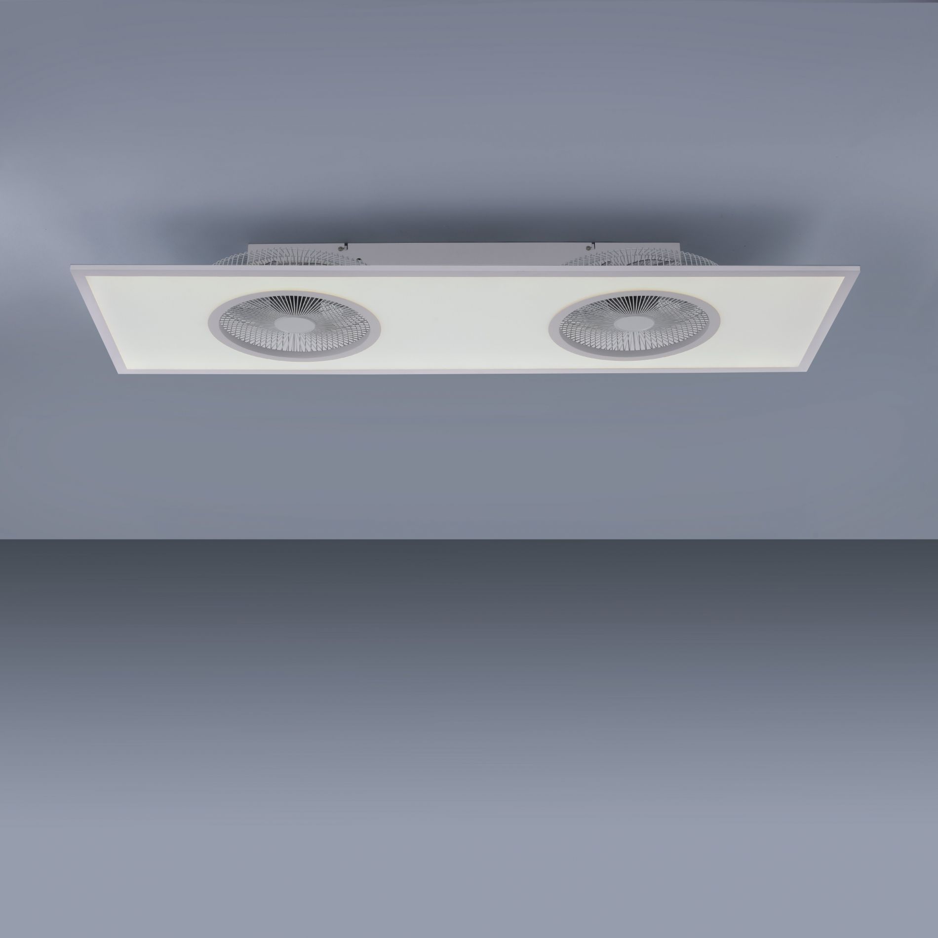 Plafonnier ventilateur LED LEONARD (D40cm) en métal blanc