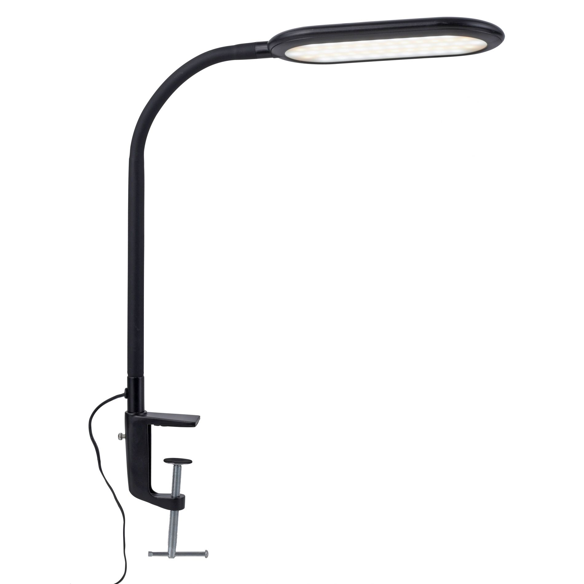 Lampe de bureau LED à pince KELLY en PVC noir