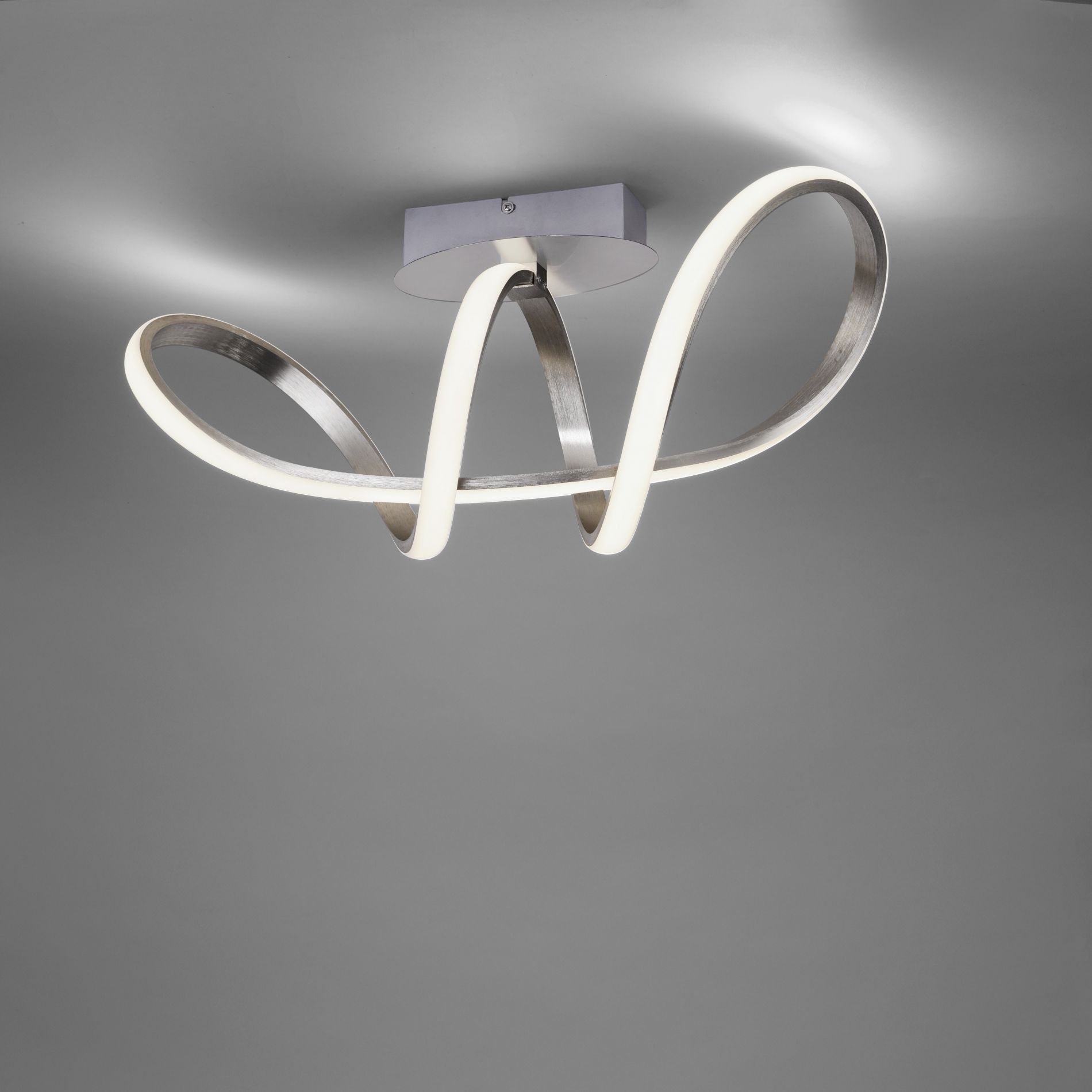 Plafonnier LED MARIA en métal argent