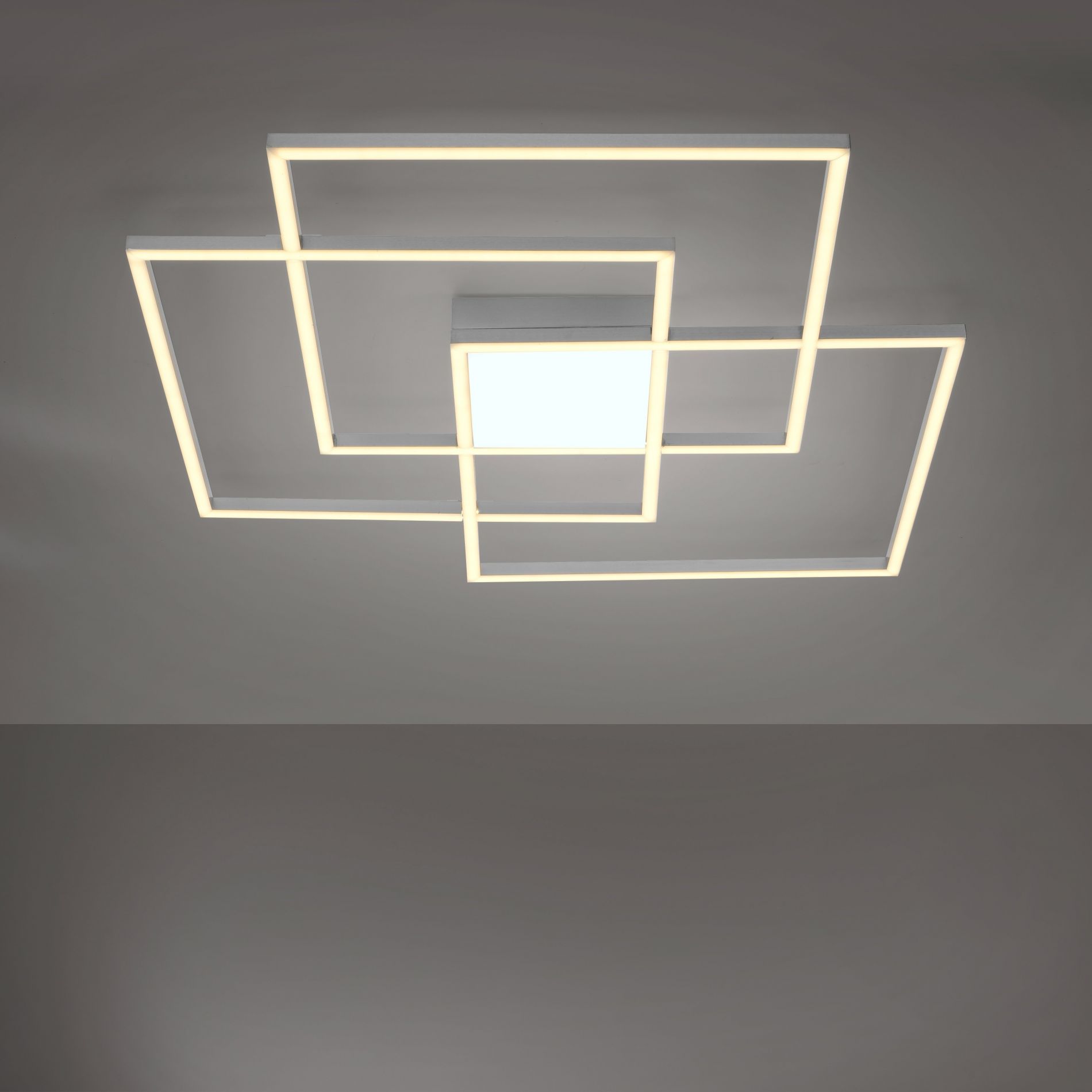 Plafonnier LED carré ASMIN (33W) en métal gris
