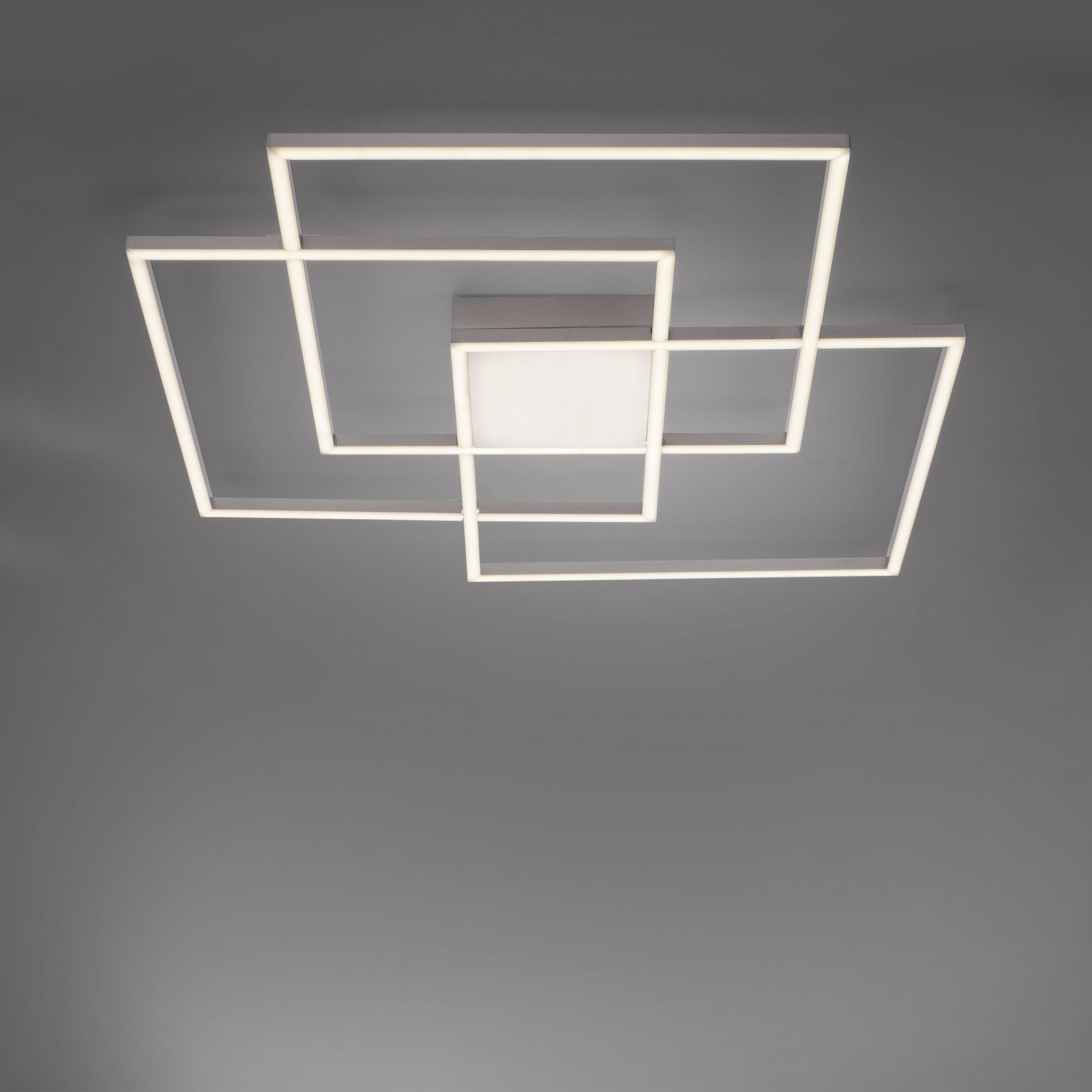 Plafonnier LED carré ASMIN (33W) en métal gris