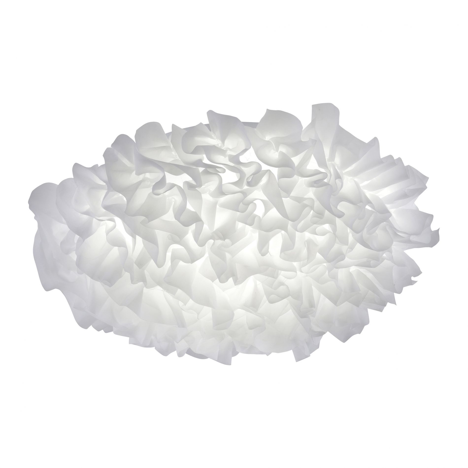 Plafonnier S-MIKA (D50cm) en tissu blanc
