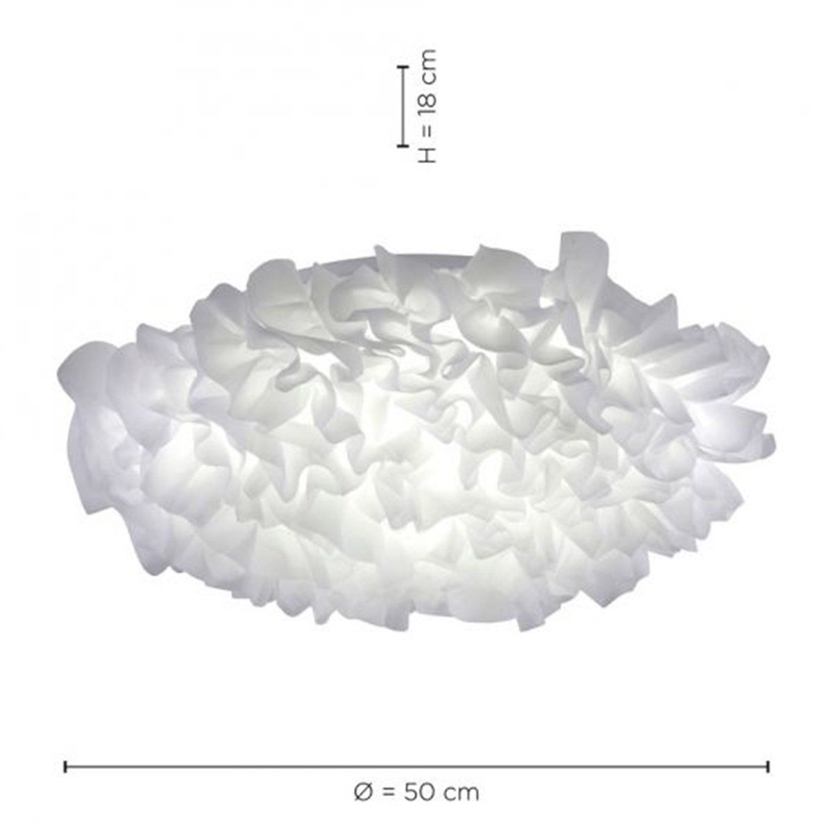 Plafonnier S-MIKA (D50cm) en tissu blanc