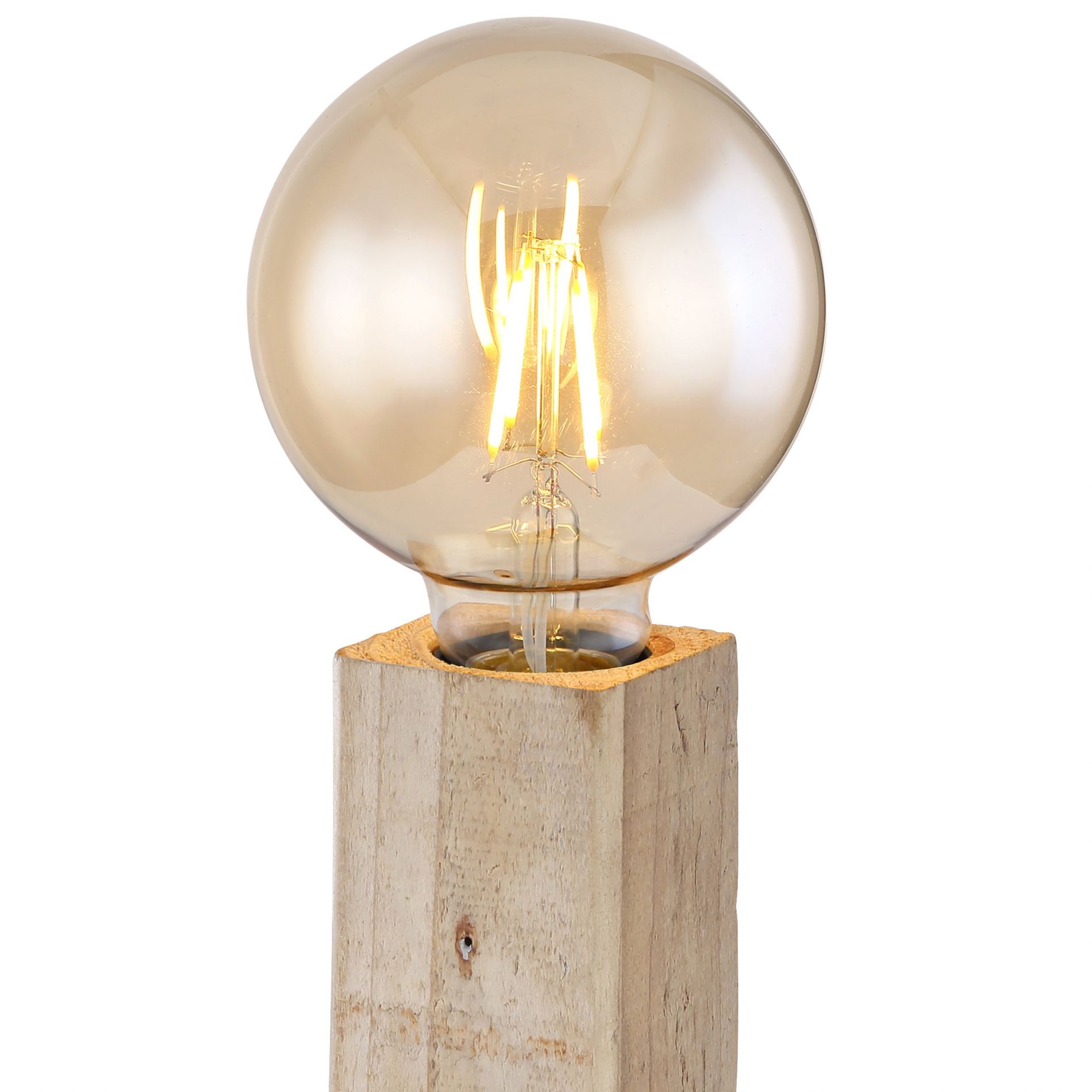 WOODHILL Lampe à poser Métal et bois avec interrupteur L22cm Bois