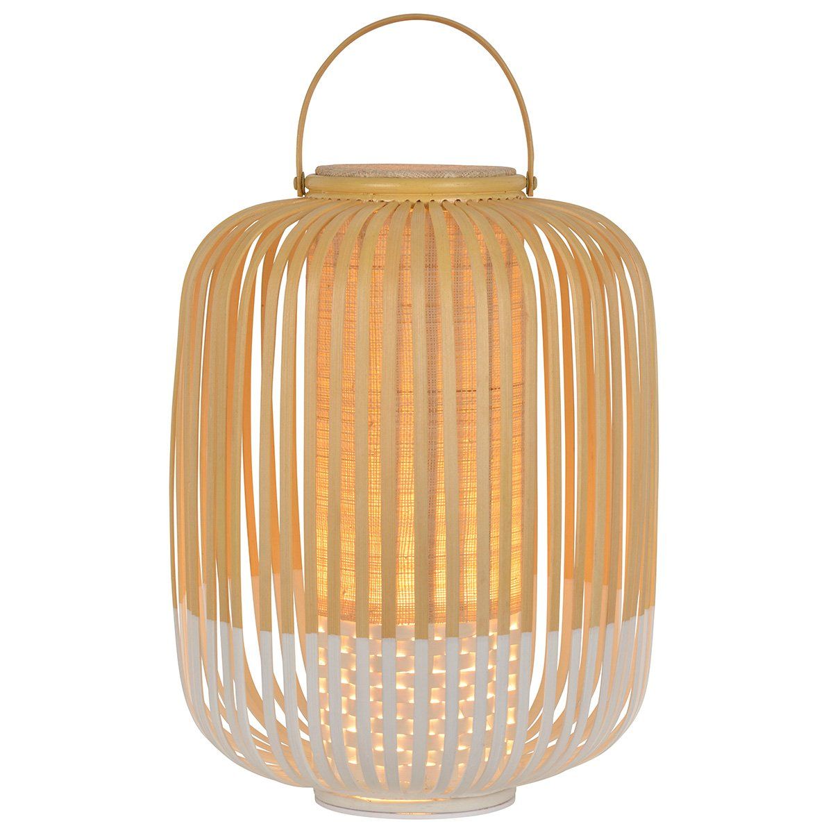 Lampe LED TAKE A WAY taille M en bambou blanc