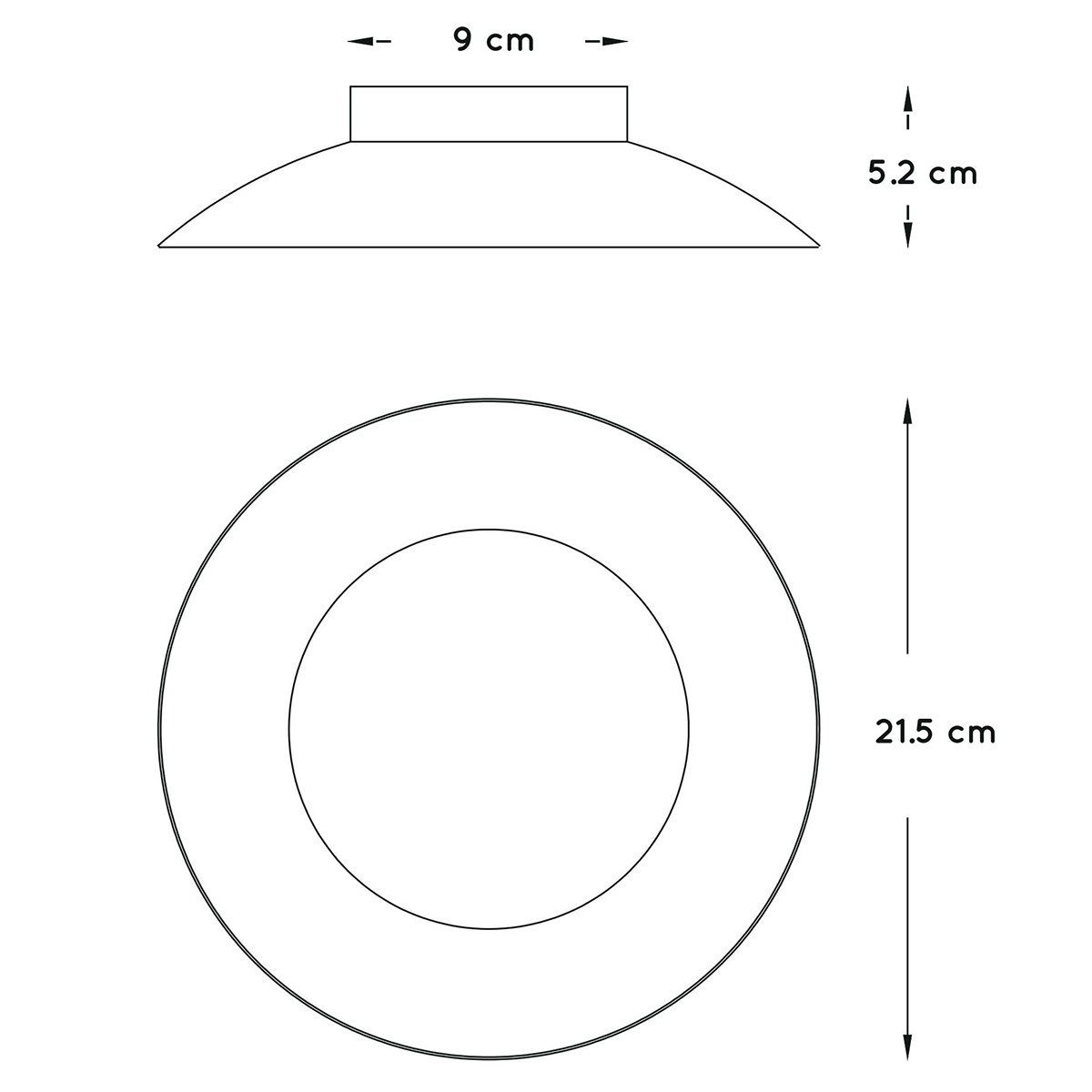Plafonnier FOSKAL (D21.5cm) en métal or