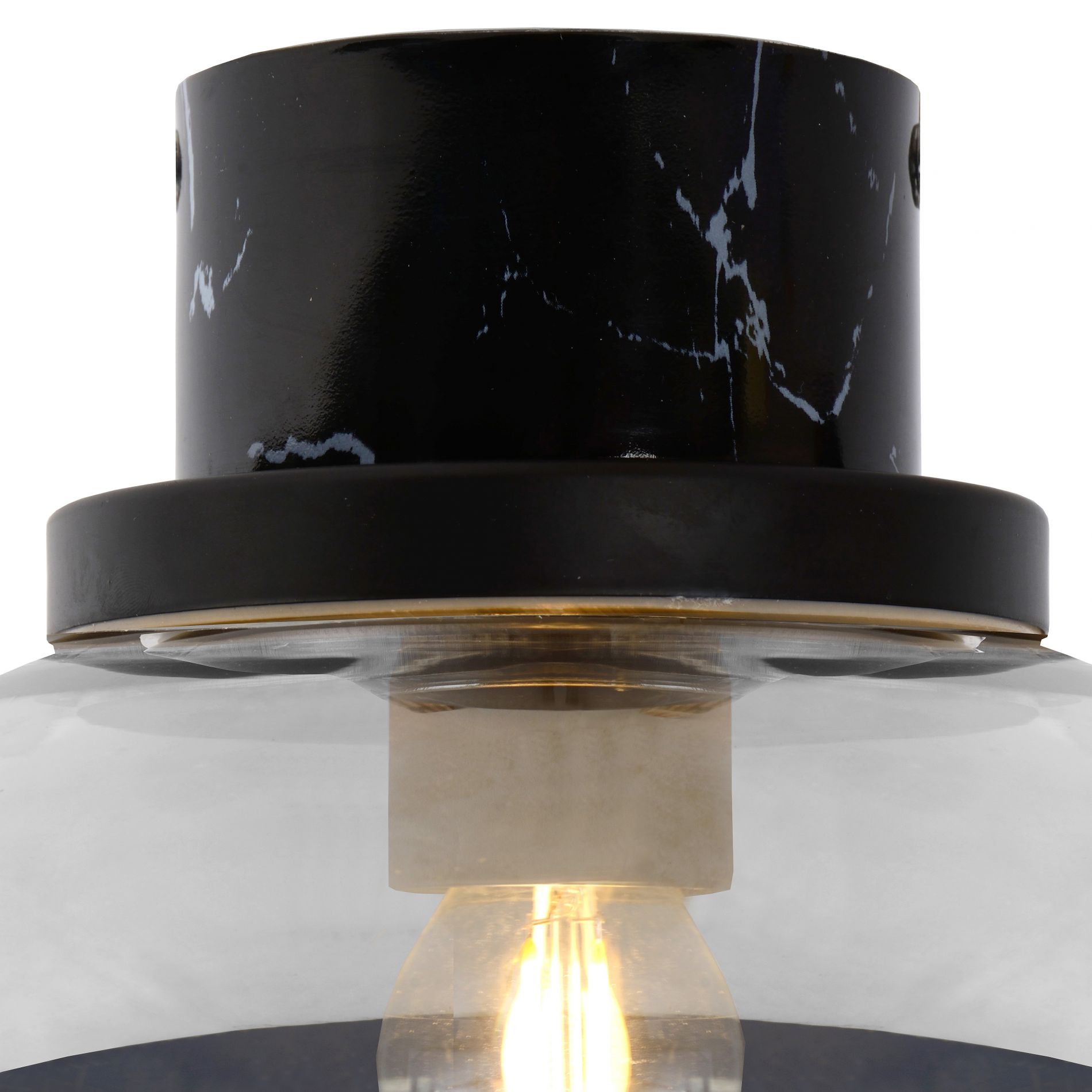 Plafonnier salle de bain LORENA (D23cm) en verre fumé noir